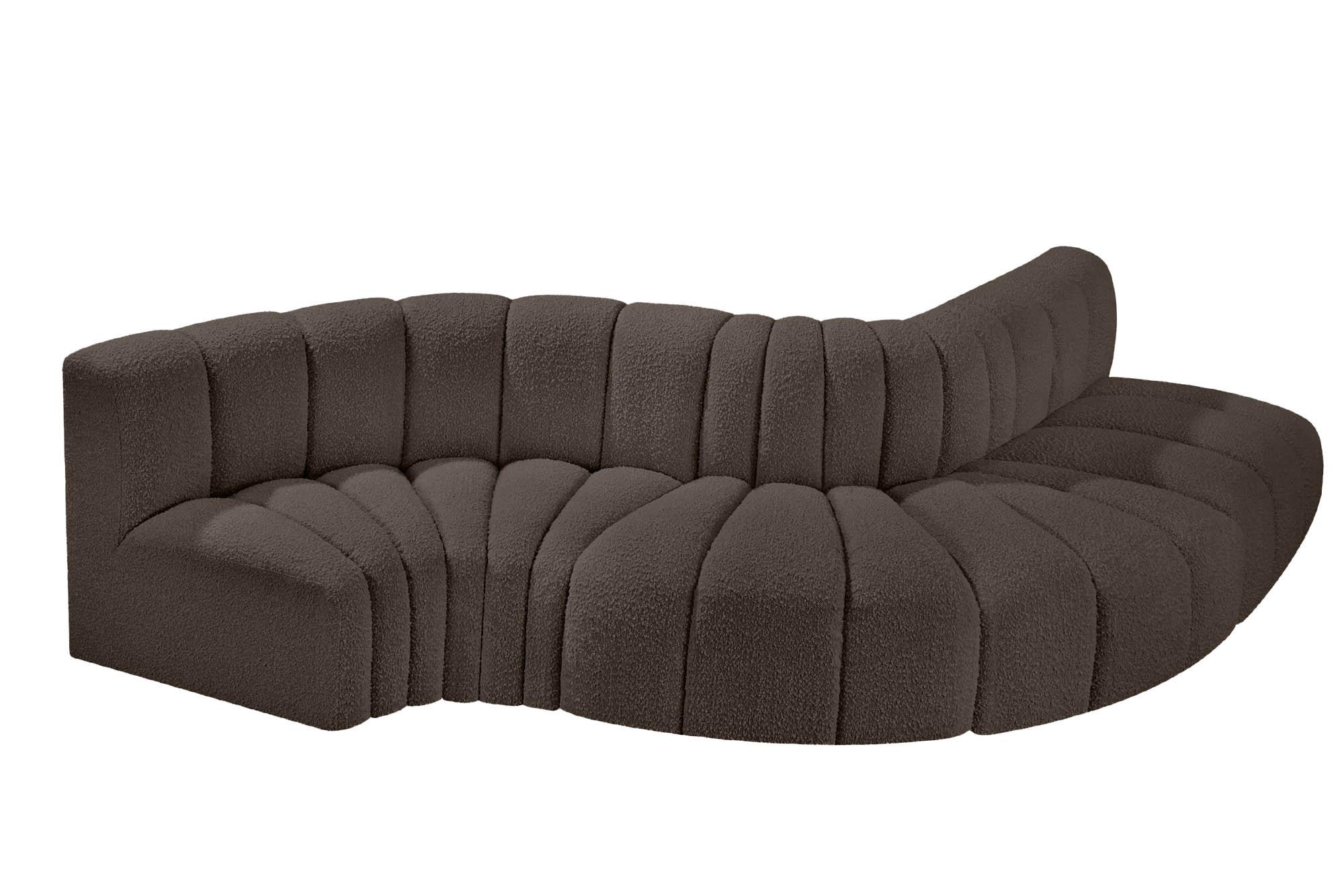 

        
Meridian Furniture ARC 102Brown-S5B Modular Sectional Sofa Brown Boucle 094308297910
