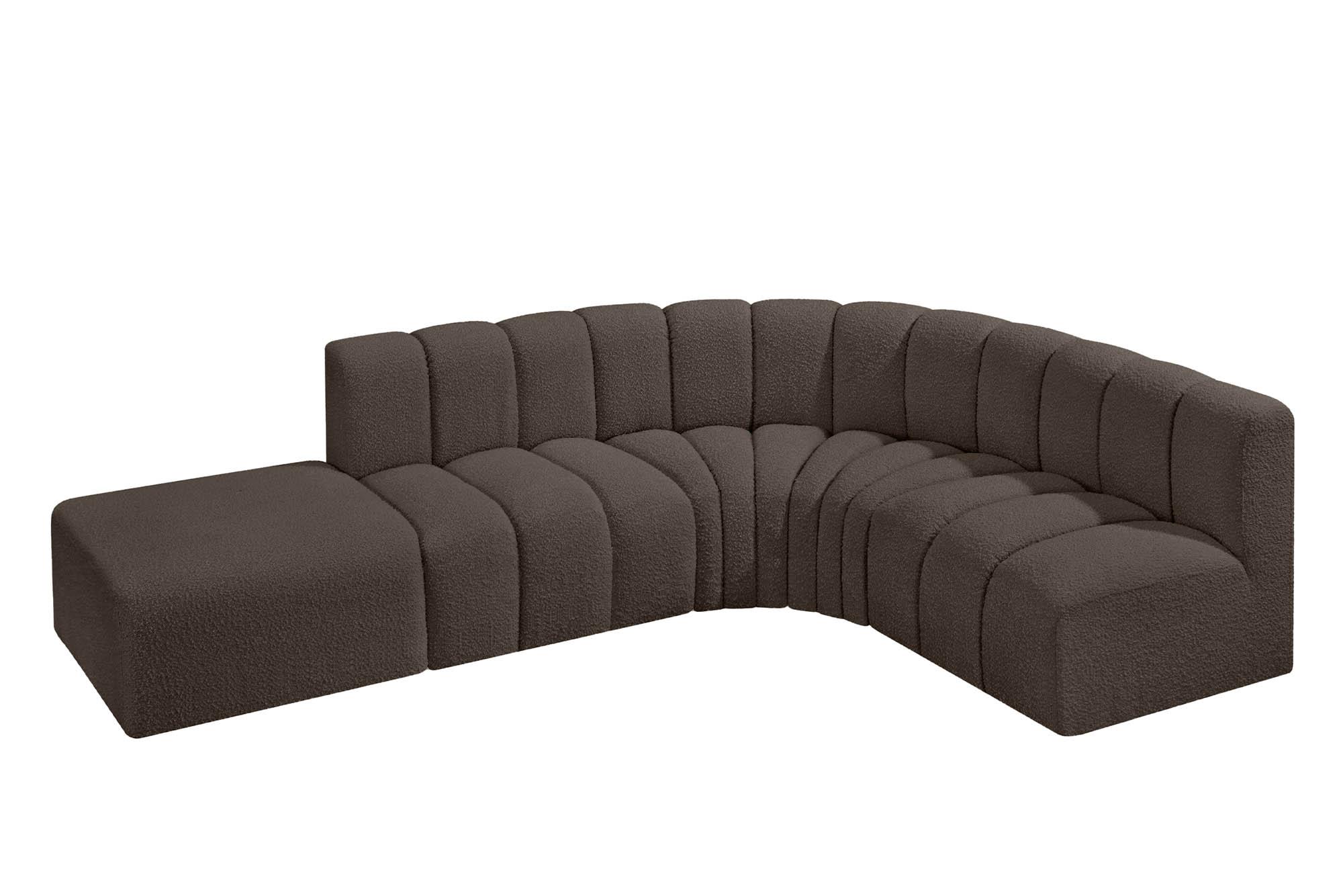 

        
Meridian Furniture ARC 102Brown-S5C Modular Sectional Sofa Brown Boucle 094308297927
