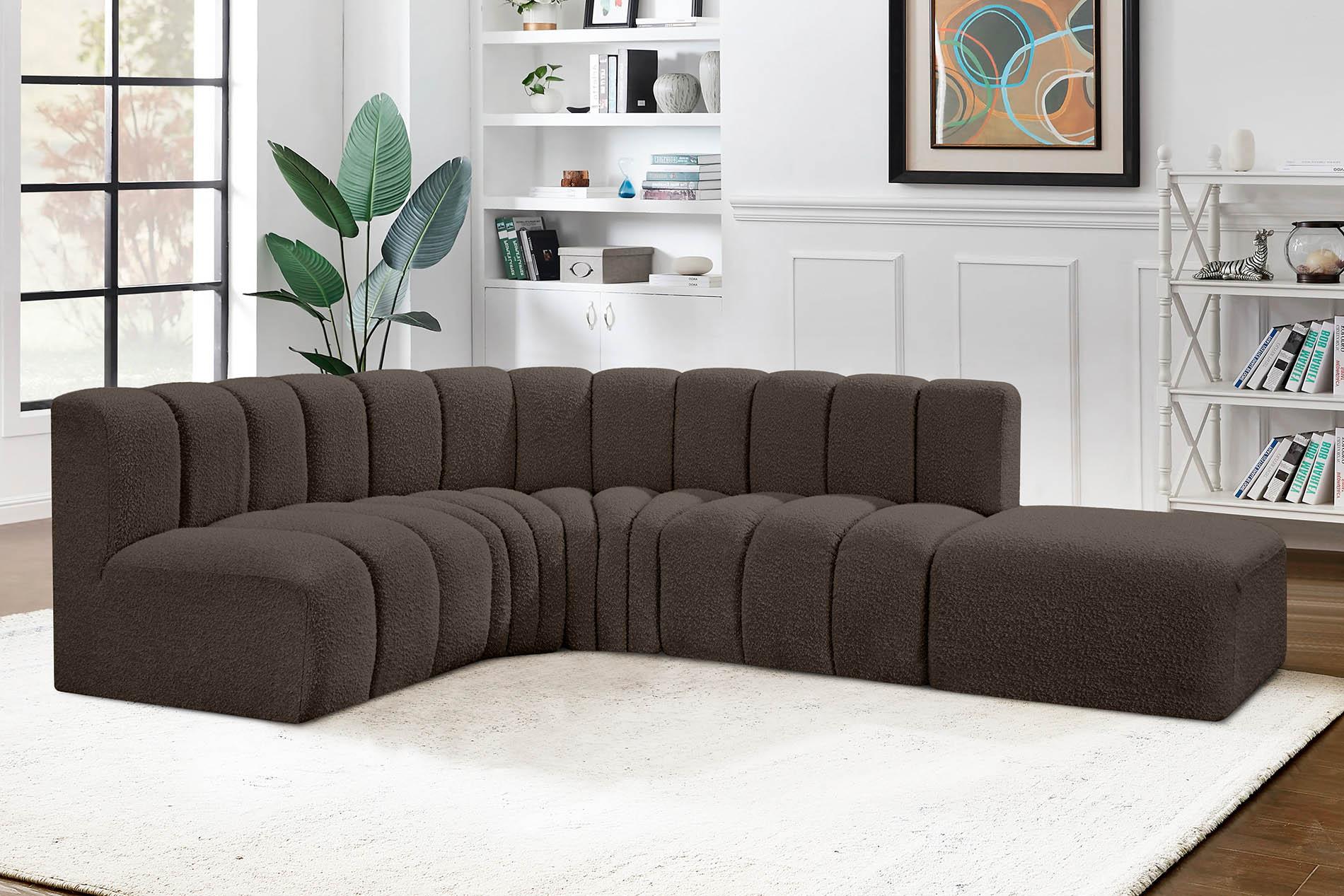 

    
Brown Boucle Channel Tufted Modular Sectional ARC 102Brown-S5C Meridian Modern
