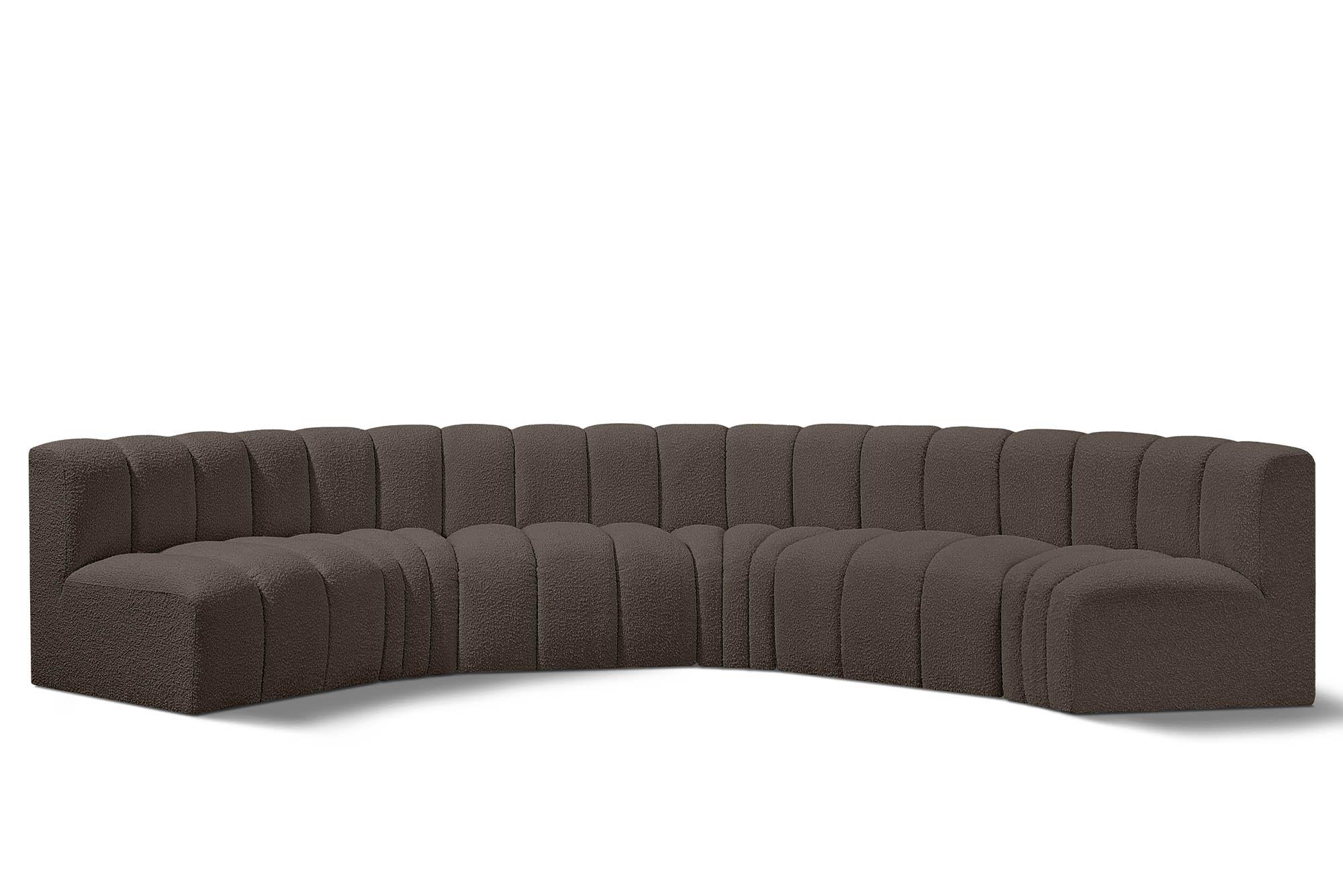 

    
Brown Boucle Channel Tufted Modular Sectional ARC 102Brown-S6B Meridian Modern
