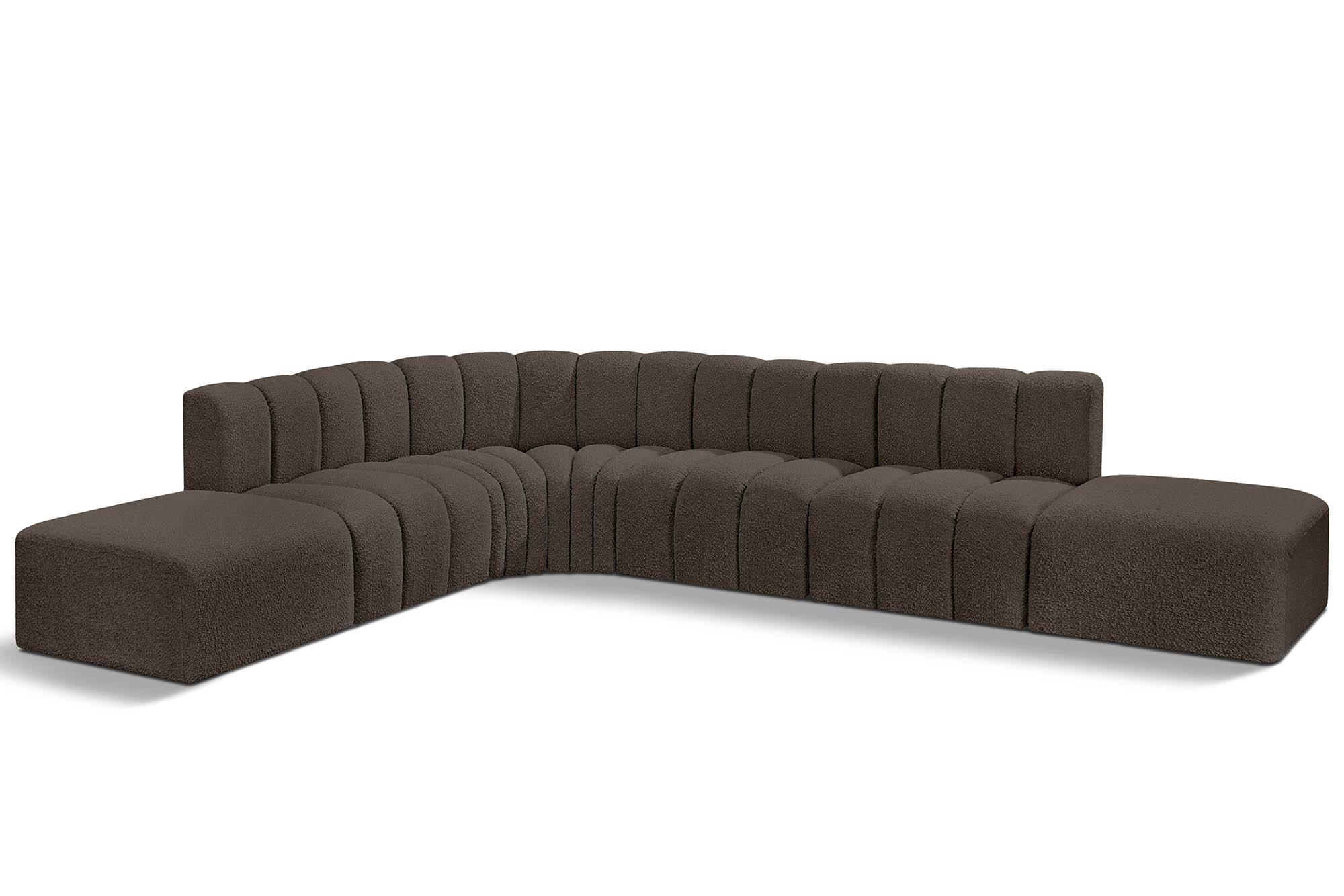 

    
Brown Boucle Channel Tufted Modular Sectional ARC 102Brown-S7A Meridian Modern
