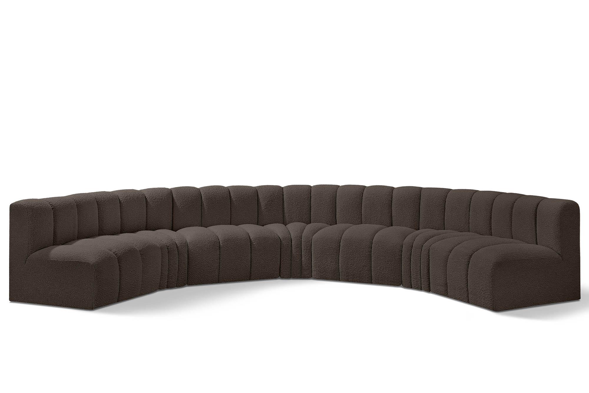 

    
Brown Boucle Channel Tufted Modular Sectional ARC 102Brown-S7B Meridian Modern

