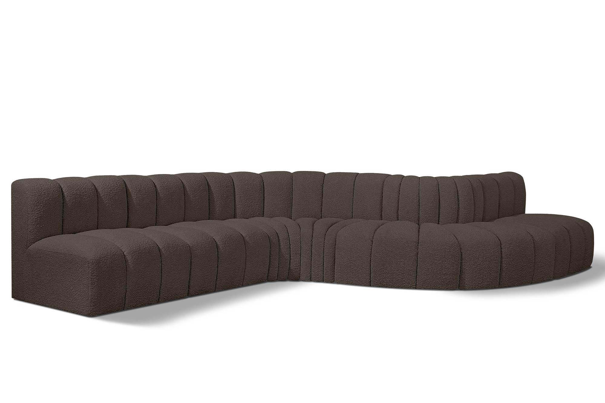 Contemporary, Modern Modular Sectional Sofa ARC 102Brown-S7C 102Brown-S7C in Brown 