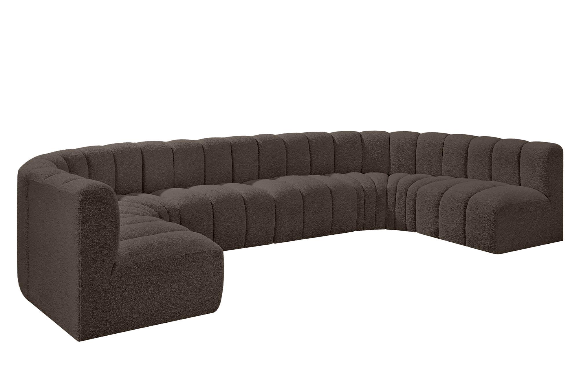 

    
Brown Boucle Channel Tufted Modular Sectional ARC 102Brown-S8A Meridian Modern

