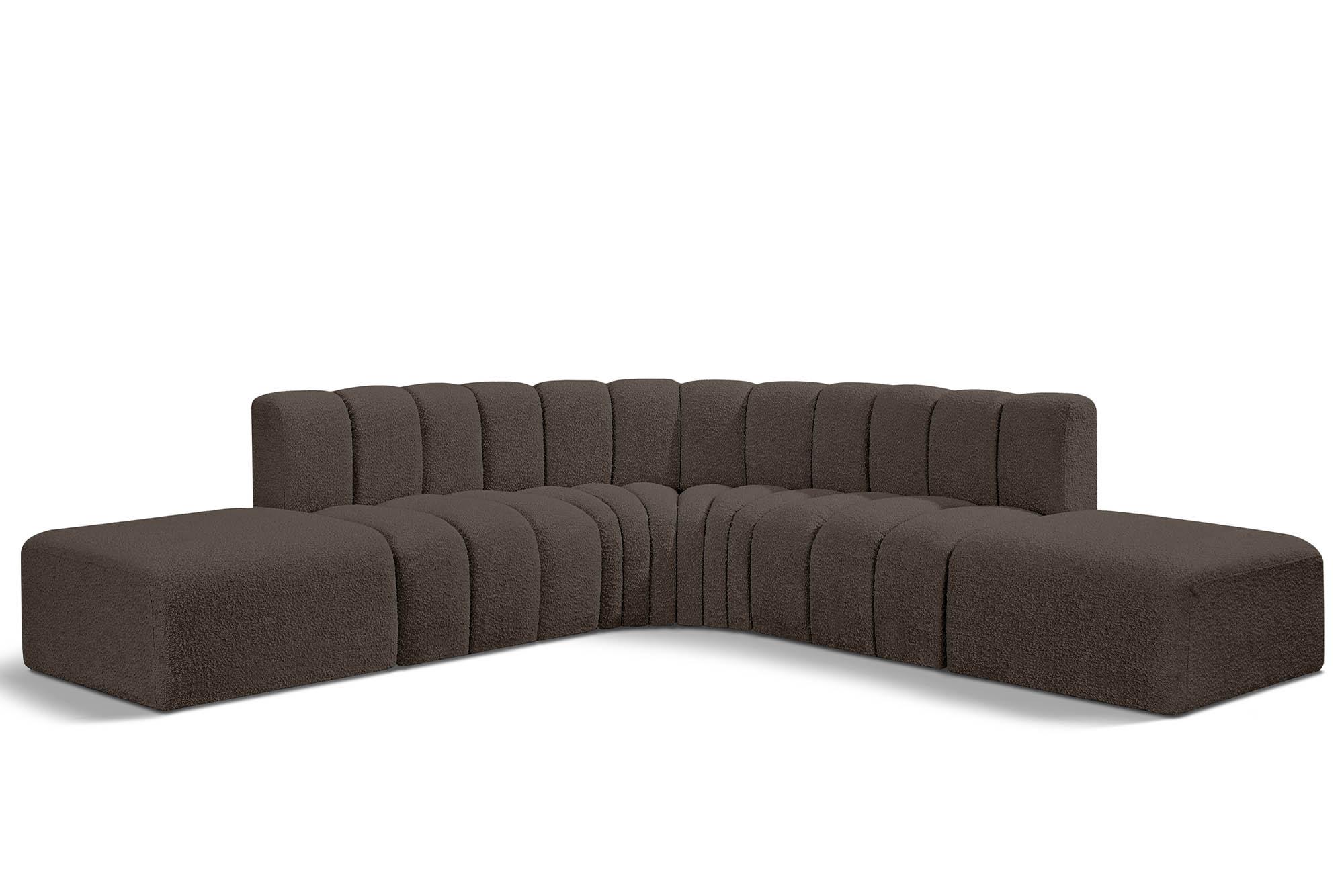 

    
Brown Boucle Channel Tufted Modular Sectional ARC 102Brown-S6C Meridian Modern
