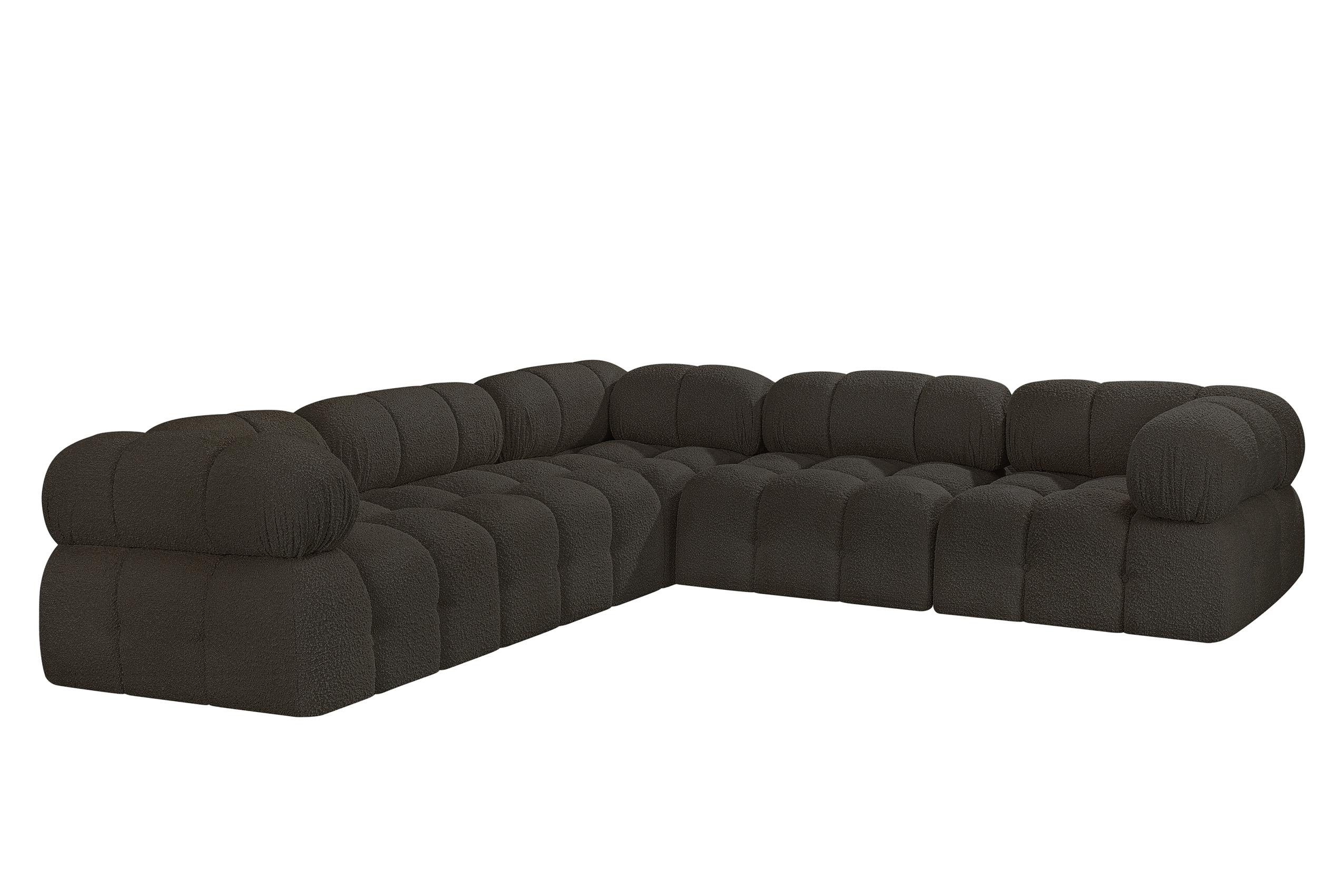 Contemporary, Modern Modular Sectional AMES 611Brown-Sec5D 611Brown-Sec5D in Brown 