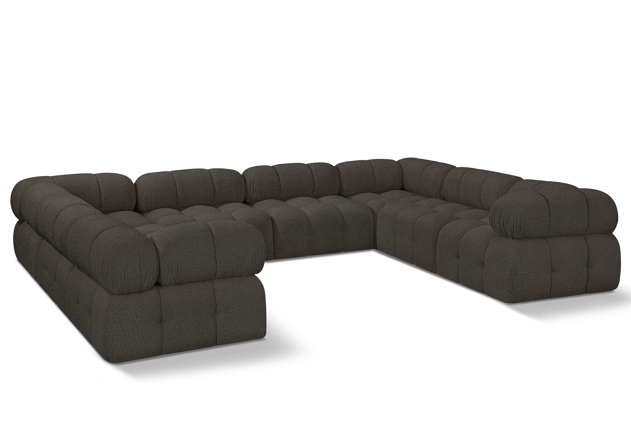 Contemporary, Modern Modular Sectional AMES 611Brown-Sec8A 611Brown-Sec8A in Brown 