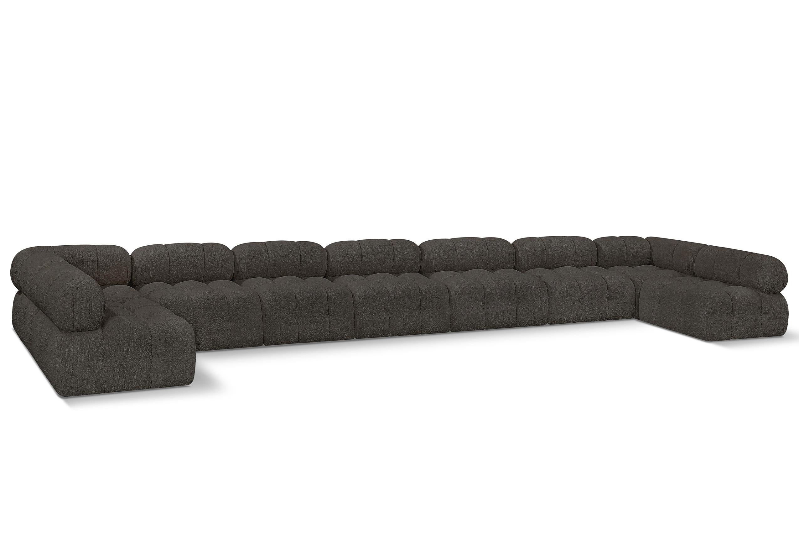 

    
Brown Boucle Modular Sectional Sofa AMES 611Brown-Sec9A Meridian Modern
