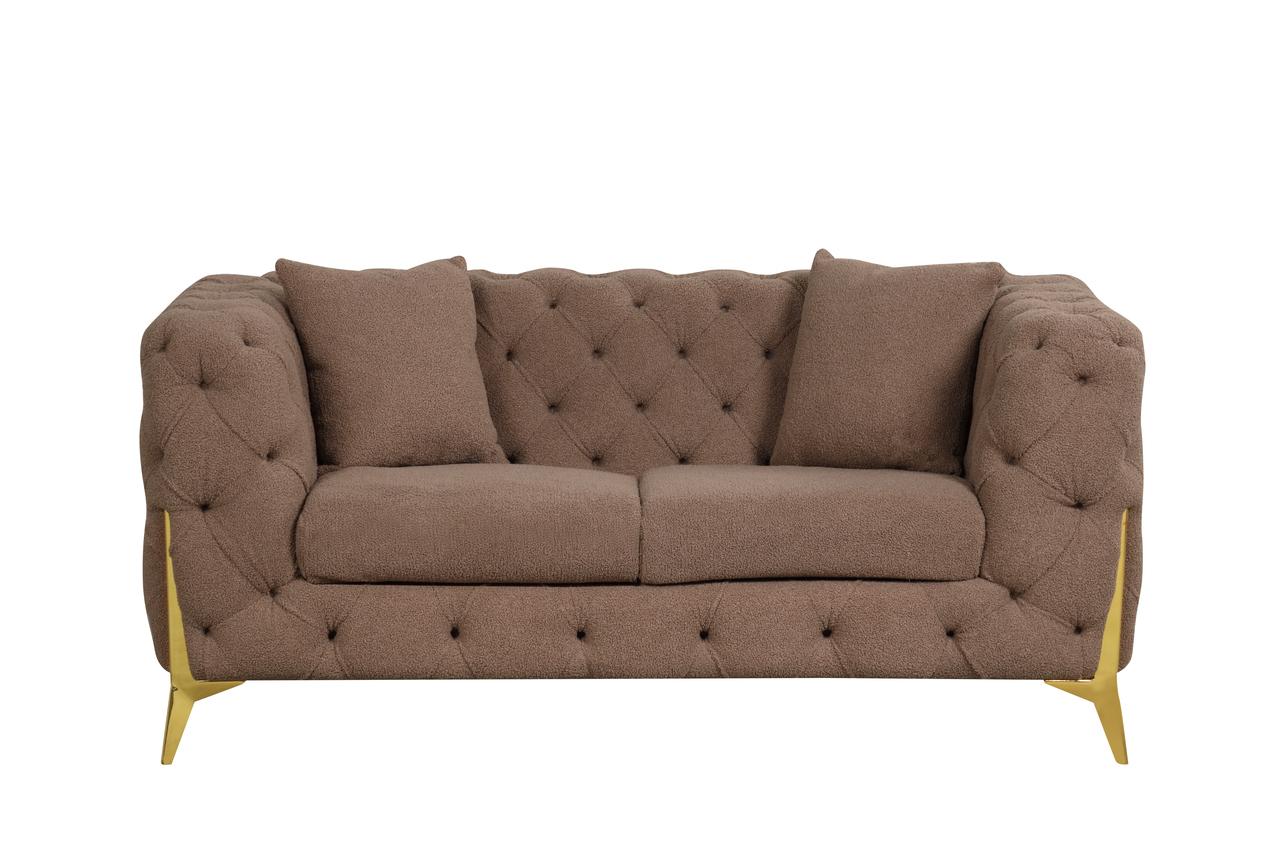 

    
Brown Buckle Fabric Living Room Loveseat Contempo Galaxy Home Modern
