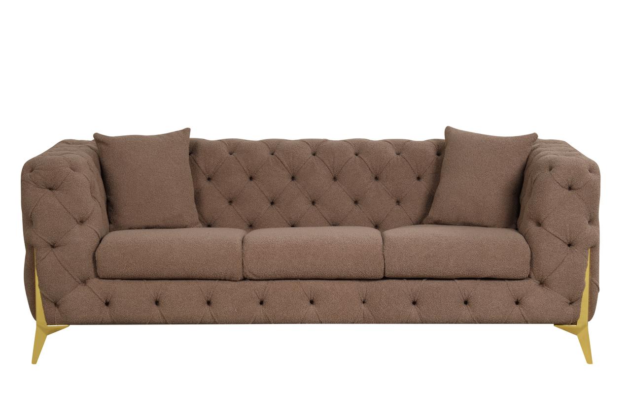 

    
Brown Buckle Fabric Living Room Sofa Contempo Galaxy Home Modern
