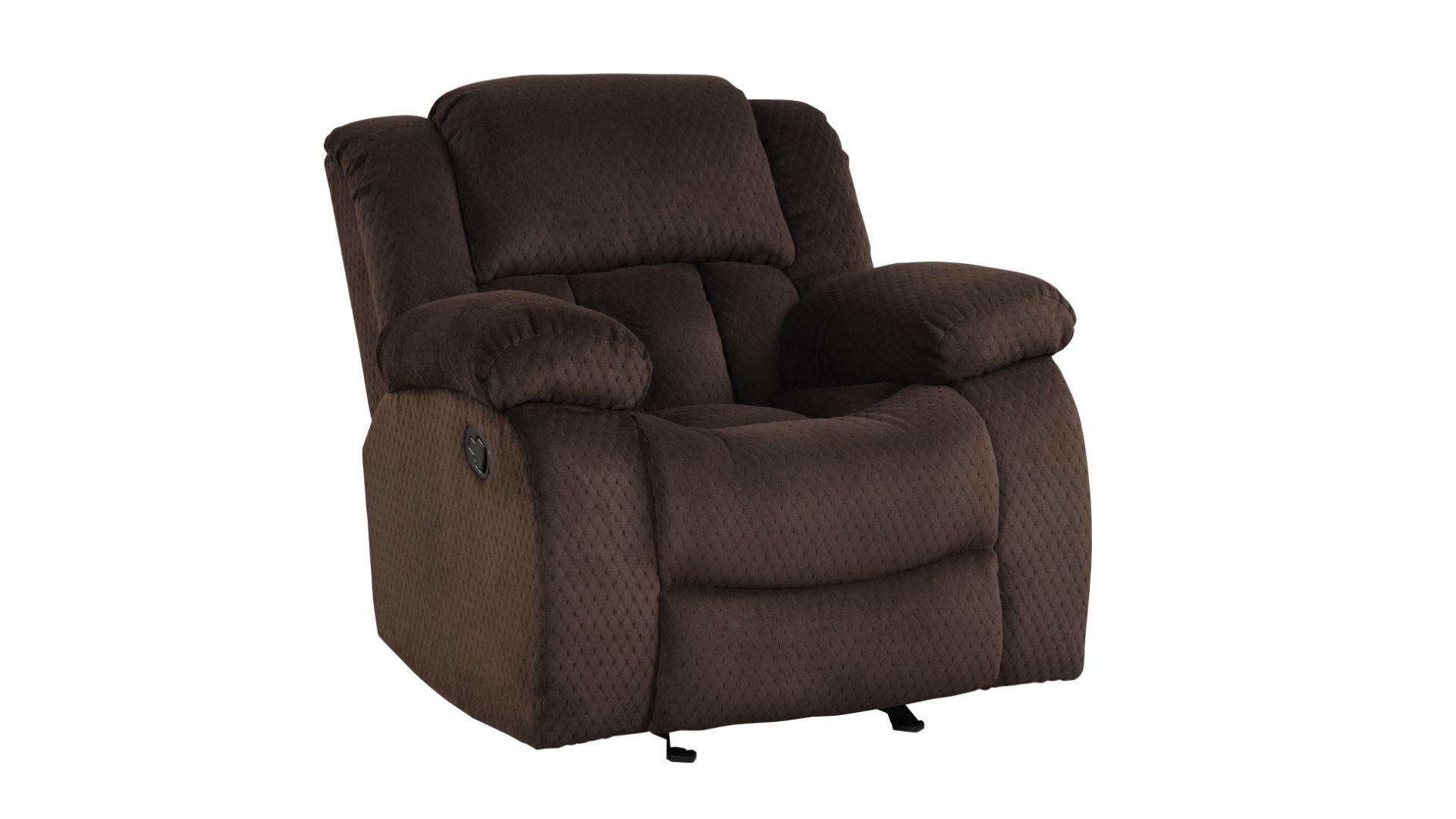 

    
Brown Chenille Manual Recliner Chair Set 2Pcs ARMADA Galaxy Home Contemporary
