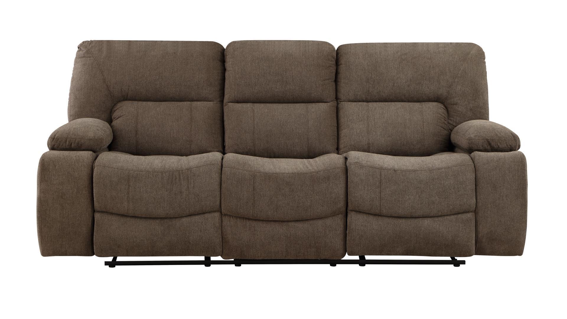 

    
Brown Chenille Manual Recliner Sofa OHIO Galaxy Home Contemporary Modern
