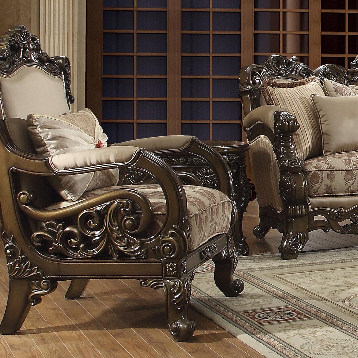

    
Met Ant Gold & Perfect Brown Chair Traditional Homey Design HD-2658
