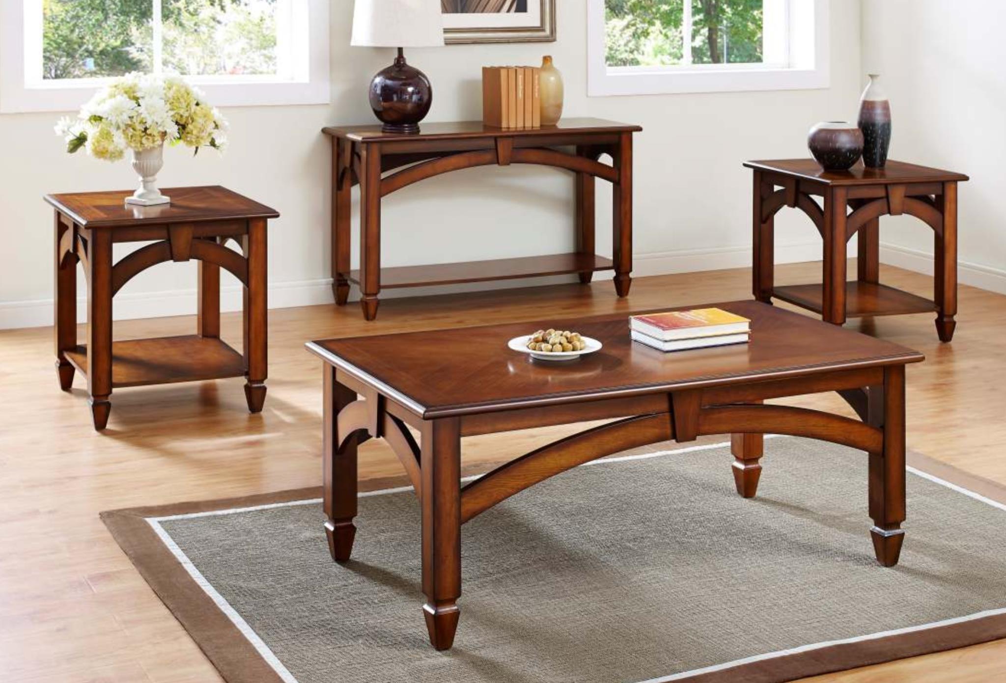 Contemporary, Transitional Coffee Table Set BRENTON 8911-011-Set 8911-011-4pcs in Brown 