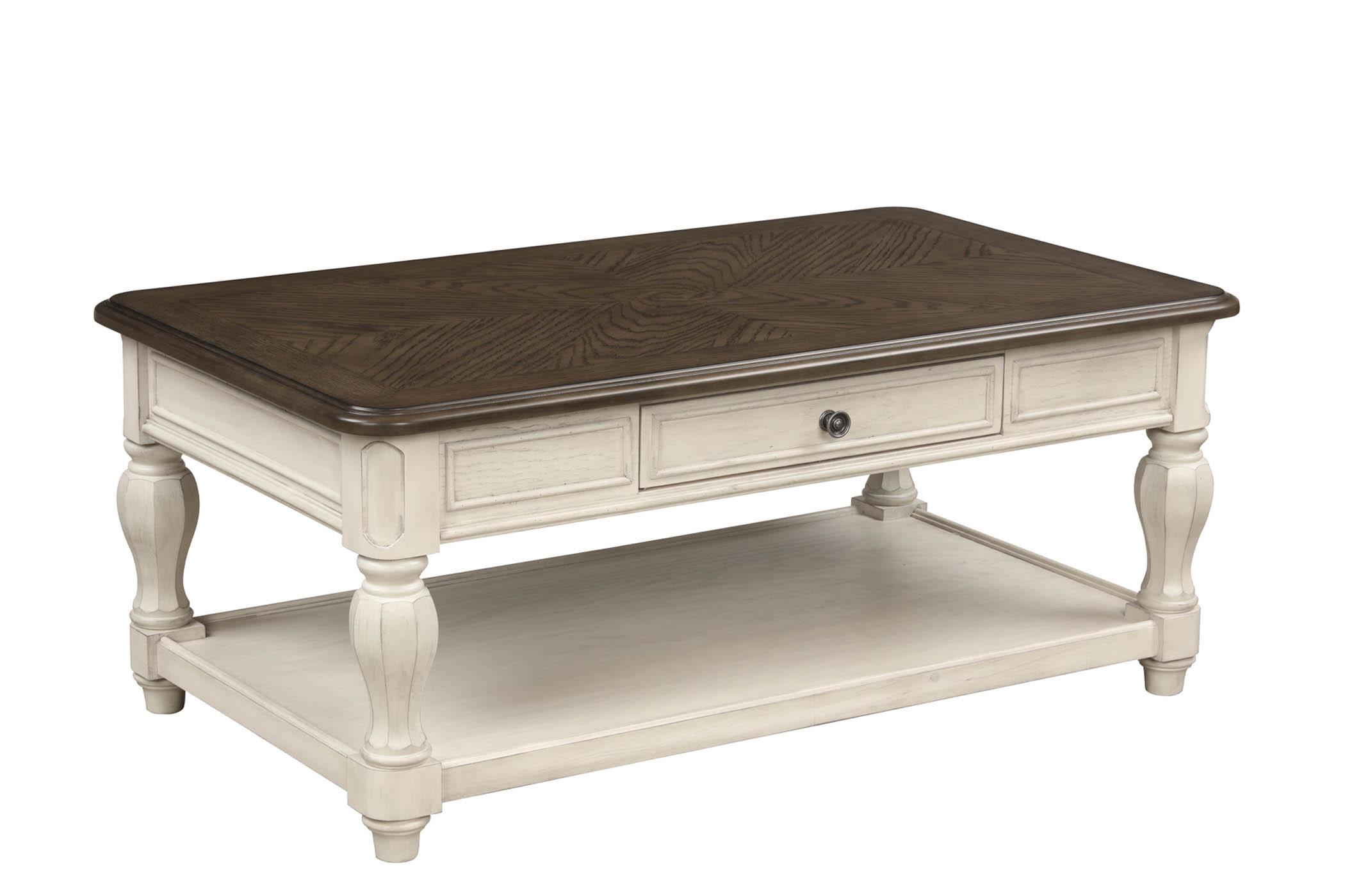 

    
White & Ebony Coffee Table LINDEN 8918-001 Bernards Traditional
