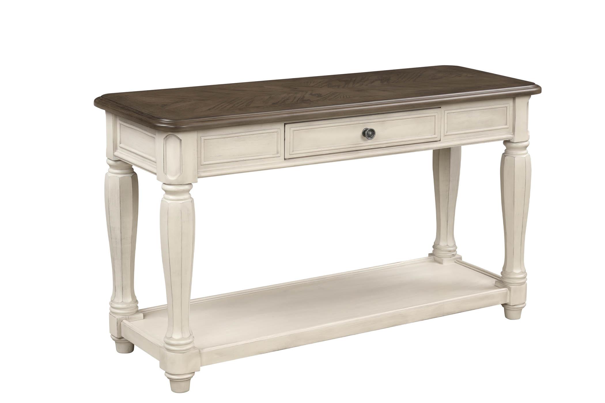 

    
White & Ebony Console Table LINDEN 8918-004 Bernards Traditional
