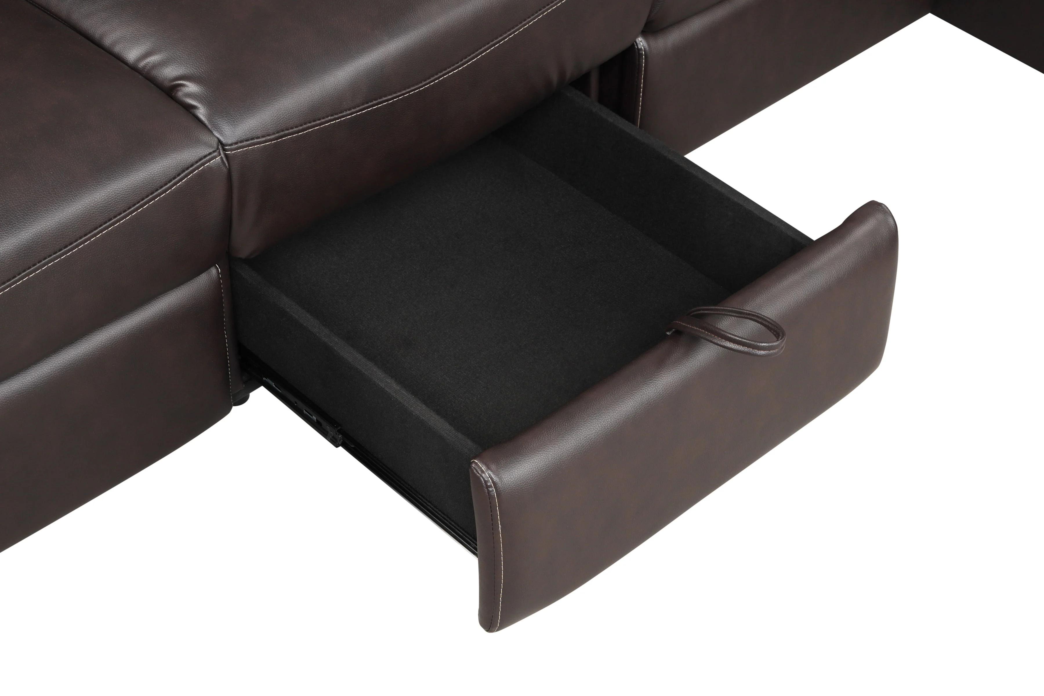 

    
CHARLOTTE-BR Brown Eco Leather Manual Recliner Sectional CHARLOTTE Galaxy Home Contemporary
