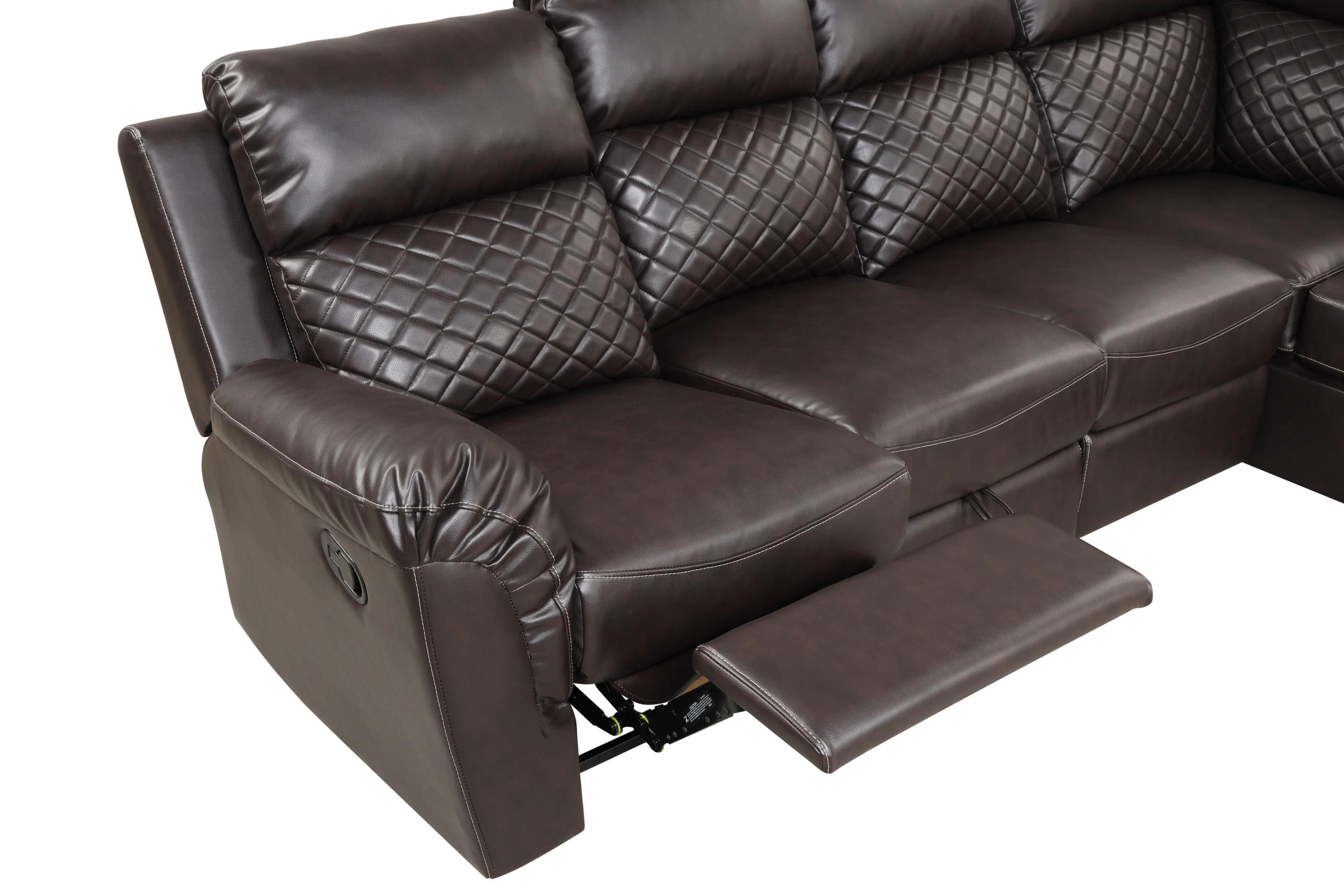 

    
 Order  Brown Eco Leather Manual Recliner Sectional CHARLOTTE Galaxy Home Contemporary
