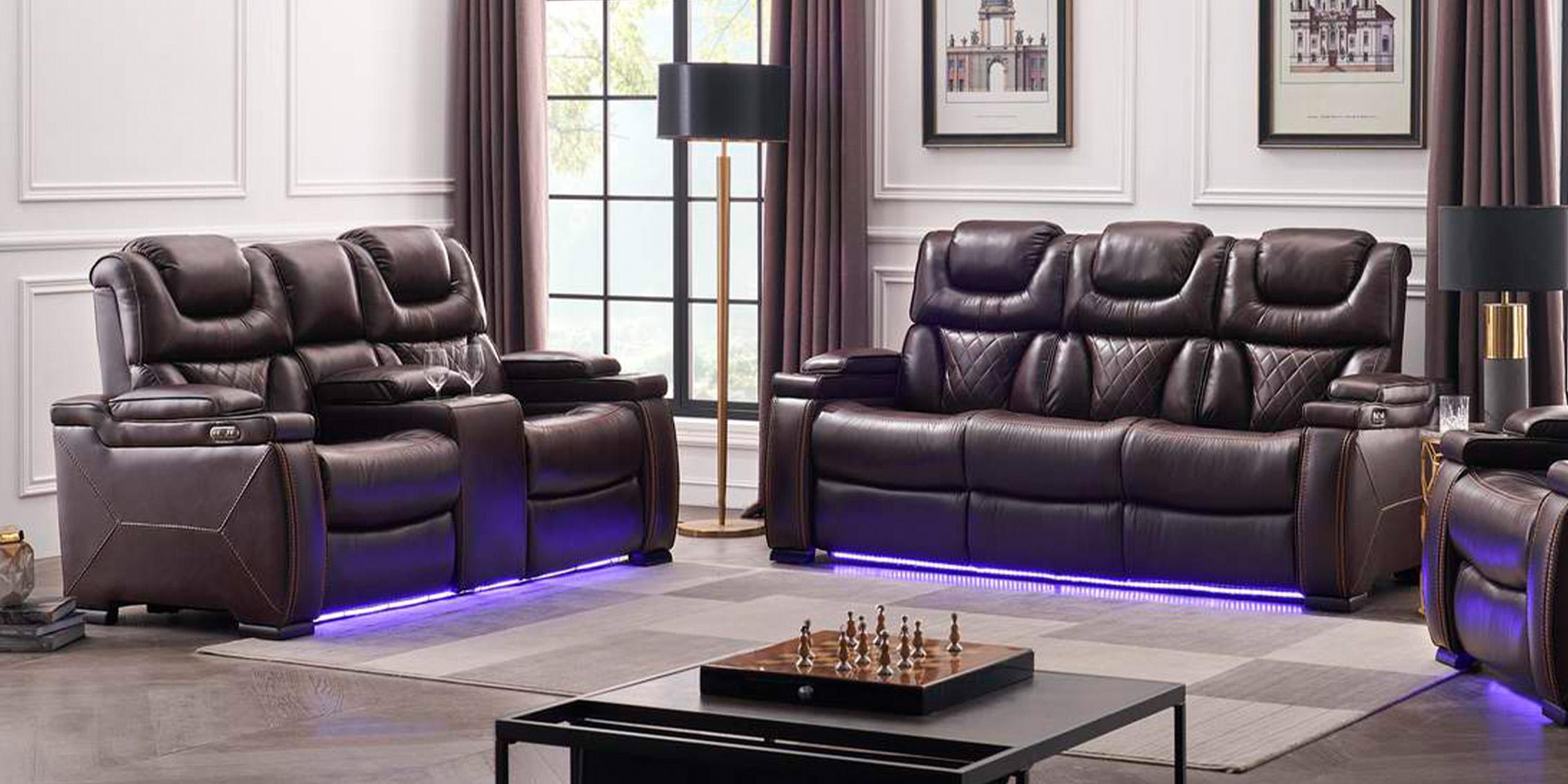 

    
Brown Eco Leather Power Recliner Sofa Set 2 LEXUS Galaxy Home Contemporary
