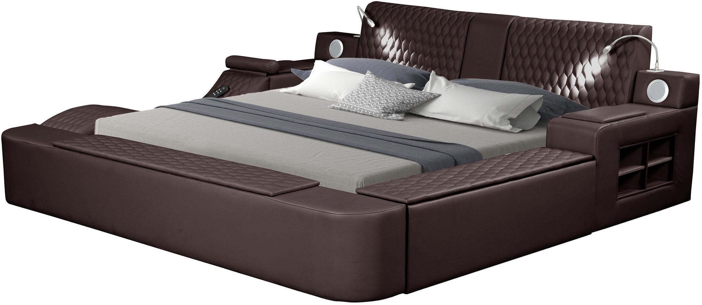 

    
Brown Eco Leather Smart Multifunctional Queen Bed ZOYA Galaxy Home Contemporary
