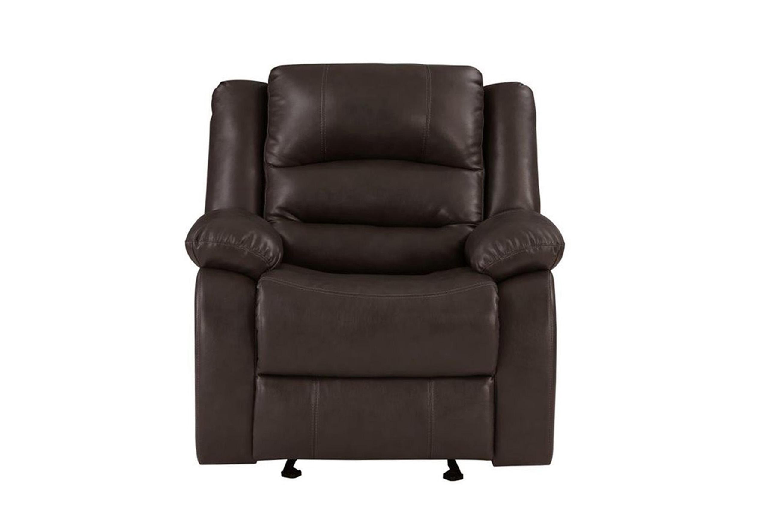 Contemporary, Modern Recliner Chair Set MARTIN BR MARTIN-BR-CH-Set-2 in Brown Faux Leather