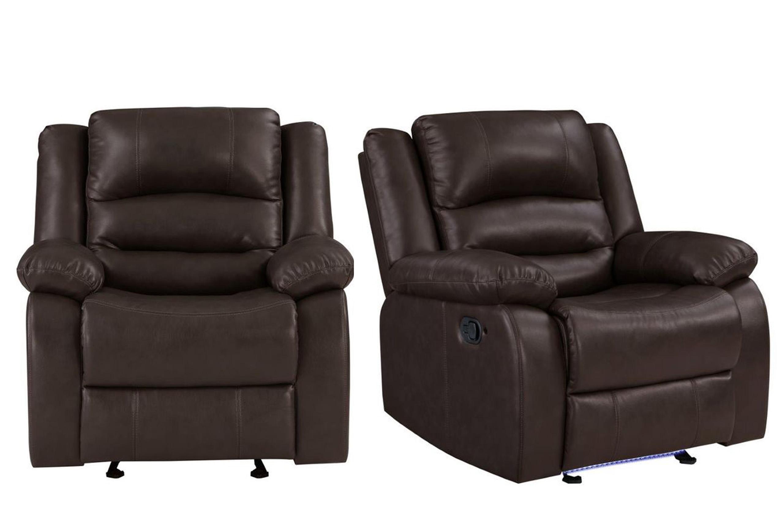 

    
Brown Faux Leather Manual Recliner Chair Set 2Pc MARTIN Galaxy Home Contemporary
