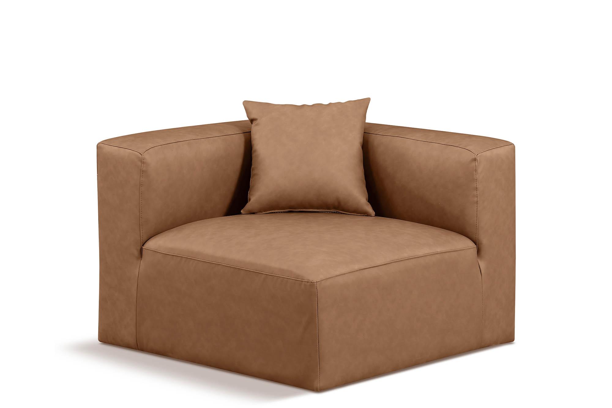 

    
Brown Faux Leather Modular Corner Chair CUBE 668Brown-Corner Meridian Modern
