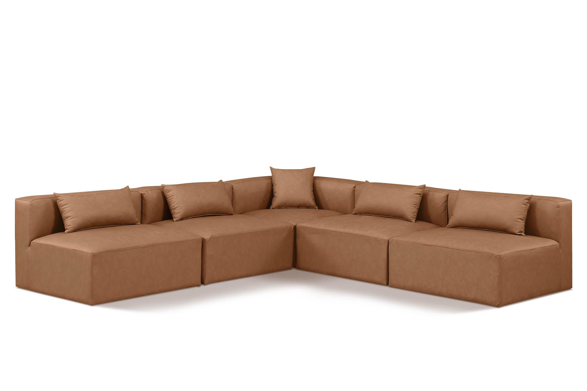 

    
Brown Faux Leather Modular Sectional CUBE 668Brown-Sec5B Meridian Modern
