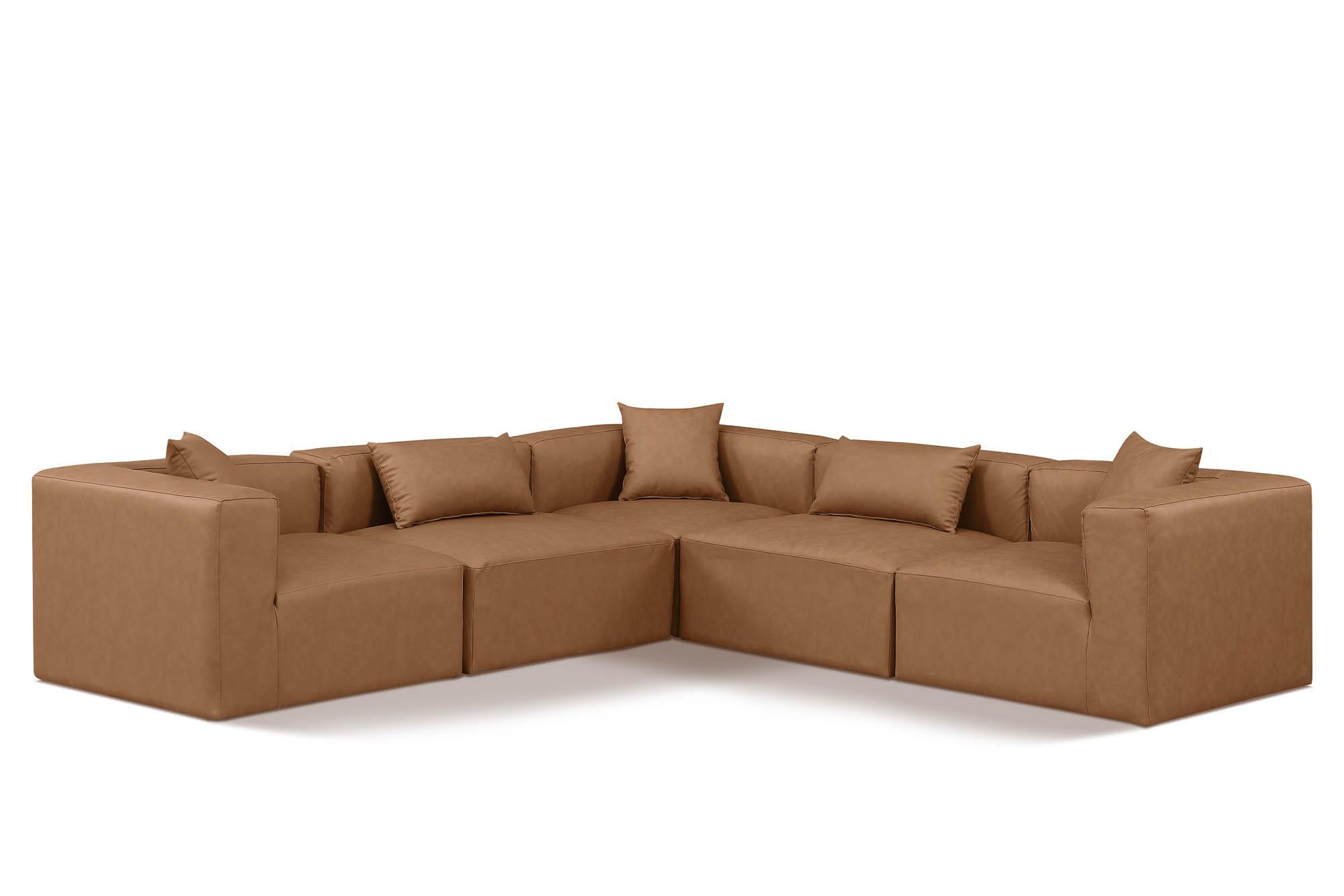 

    
Brown Faux Leather Modular Sectional CUBE 668Brown-Sec5C Meridian Modern

