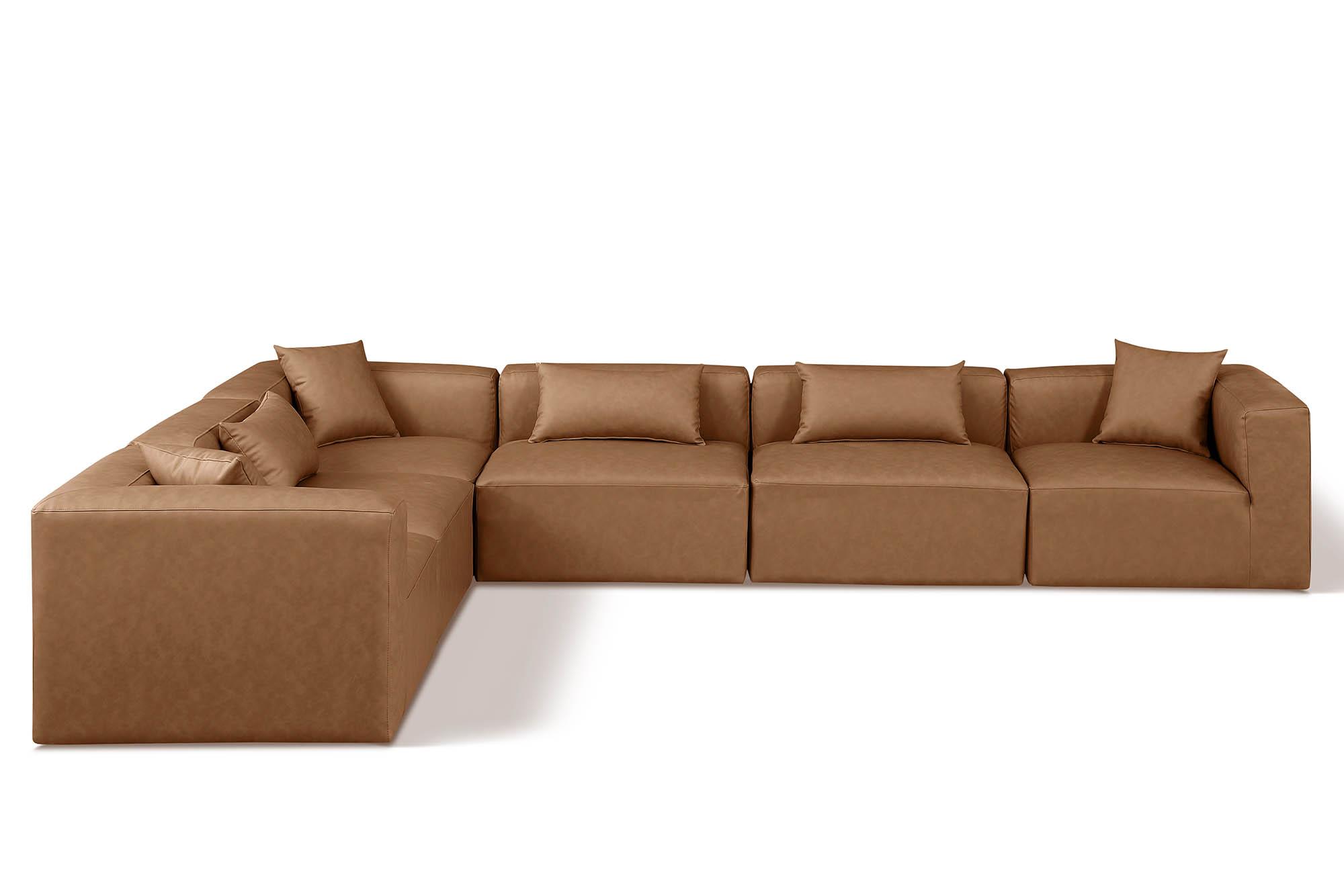 

        
Meridian Furniture CUBE 668Brown-Sec6A Modular Sectional Sofa Brown Faux Leather 094308317908
