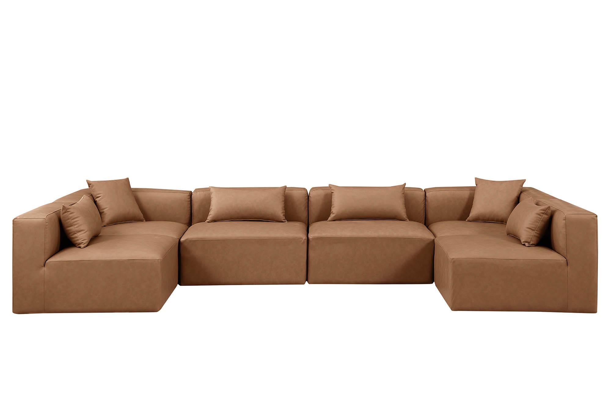 

        
Meridian Furniture CUBE 668Brown-Sec6D Modular Sectional Sofa Brown Faux Leather 094308317939
