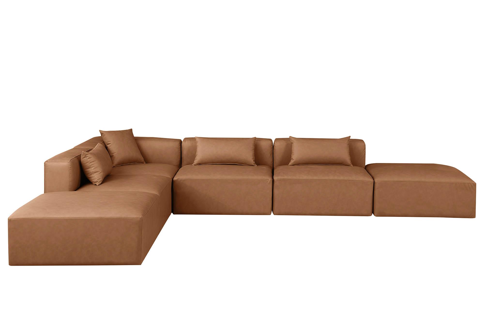 

    
Brown Faux Leather Modular Sectional CUBE 668Brown-Sec6E Meridian Modern
