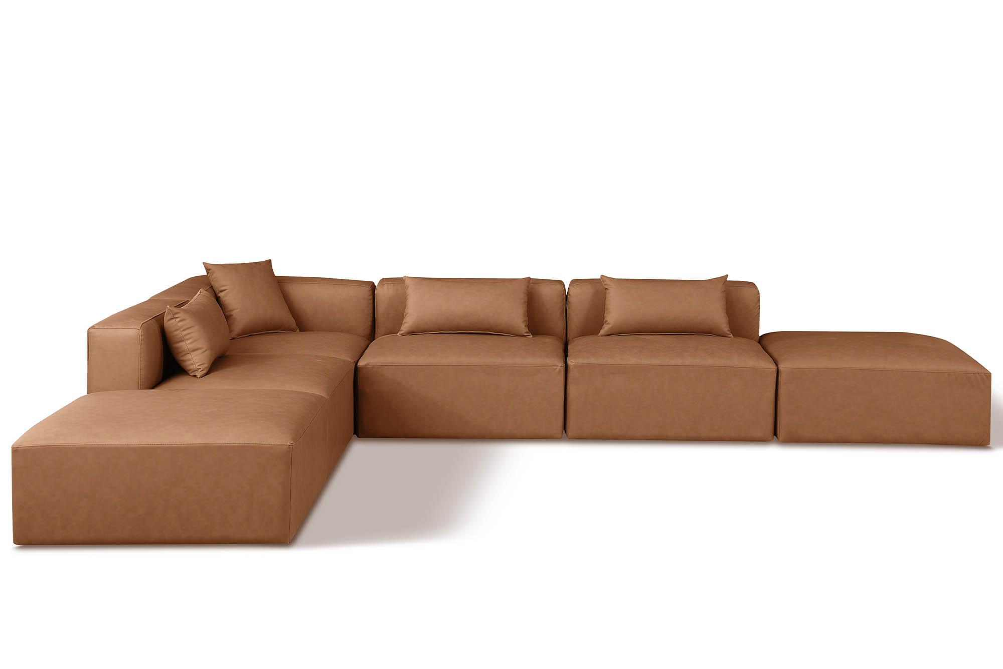 

        
Meridian Furniture CUBE 668Brown-Sec6E Modular Sectional Sofa Brown Faux Leather 094308317946
