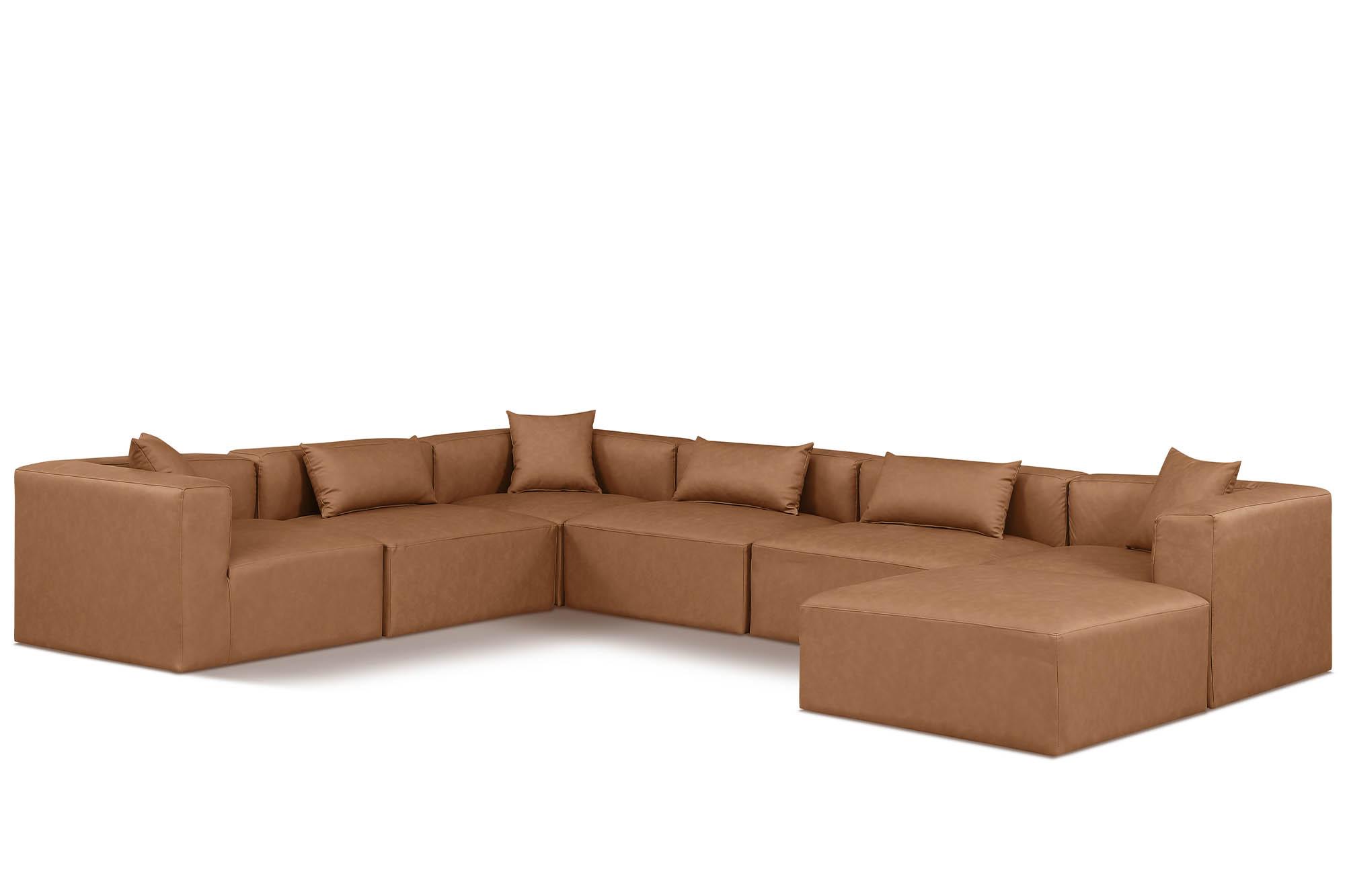 

    
Brown Faux Leather Modular Sectional CUBE 668Brown-Sec7A Meridian Modern
