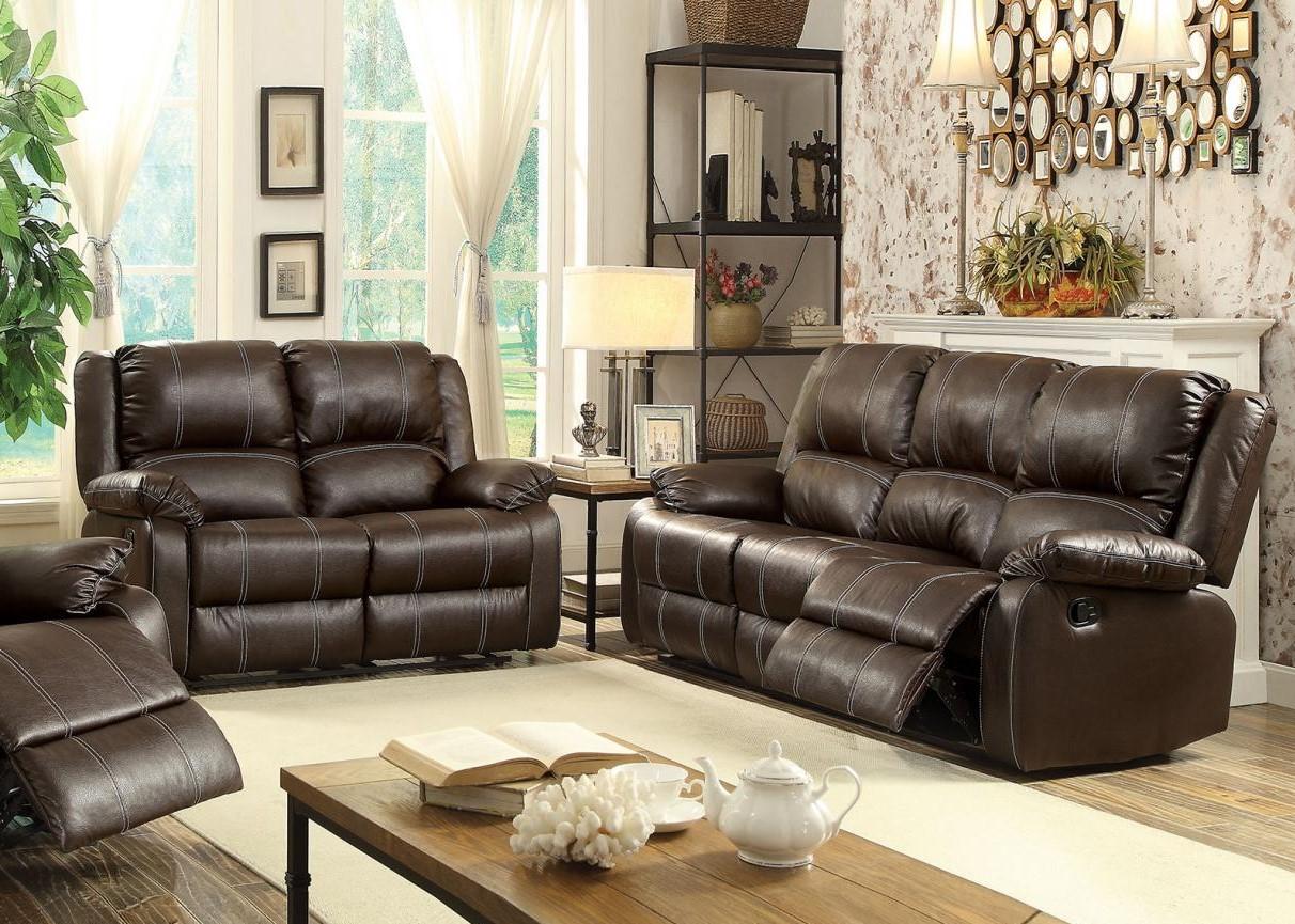 

                    
Acme Furniture Zuriel-BR-52280 Sofa and Loveseat Set Brown Faux Leather Purchase 
