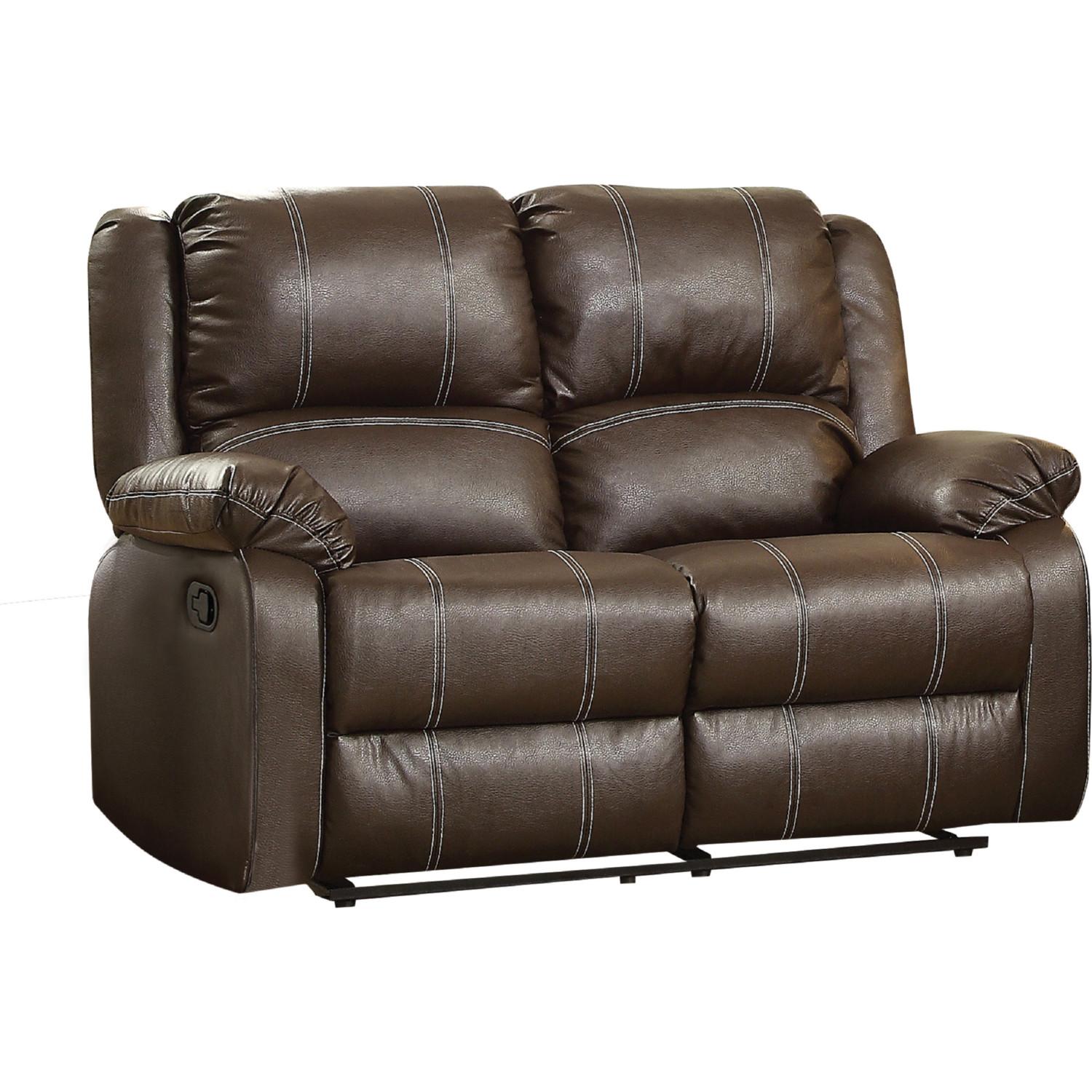 

    
Acme Furniture Zuriel-BR-52280 Sofa Loveseat Recliner Brown 52280-3pcs
