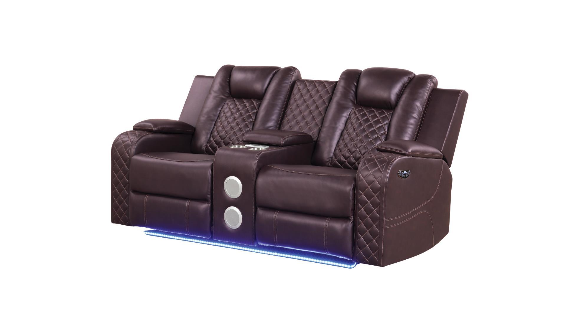 

    
Galaxy Home Furniture BENZ Recliner Sofa Set Brown 659436133617-2PC
