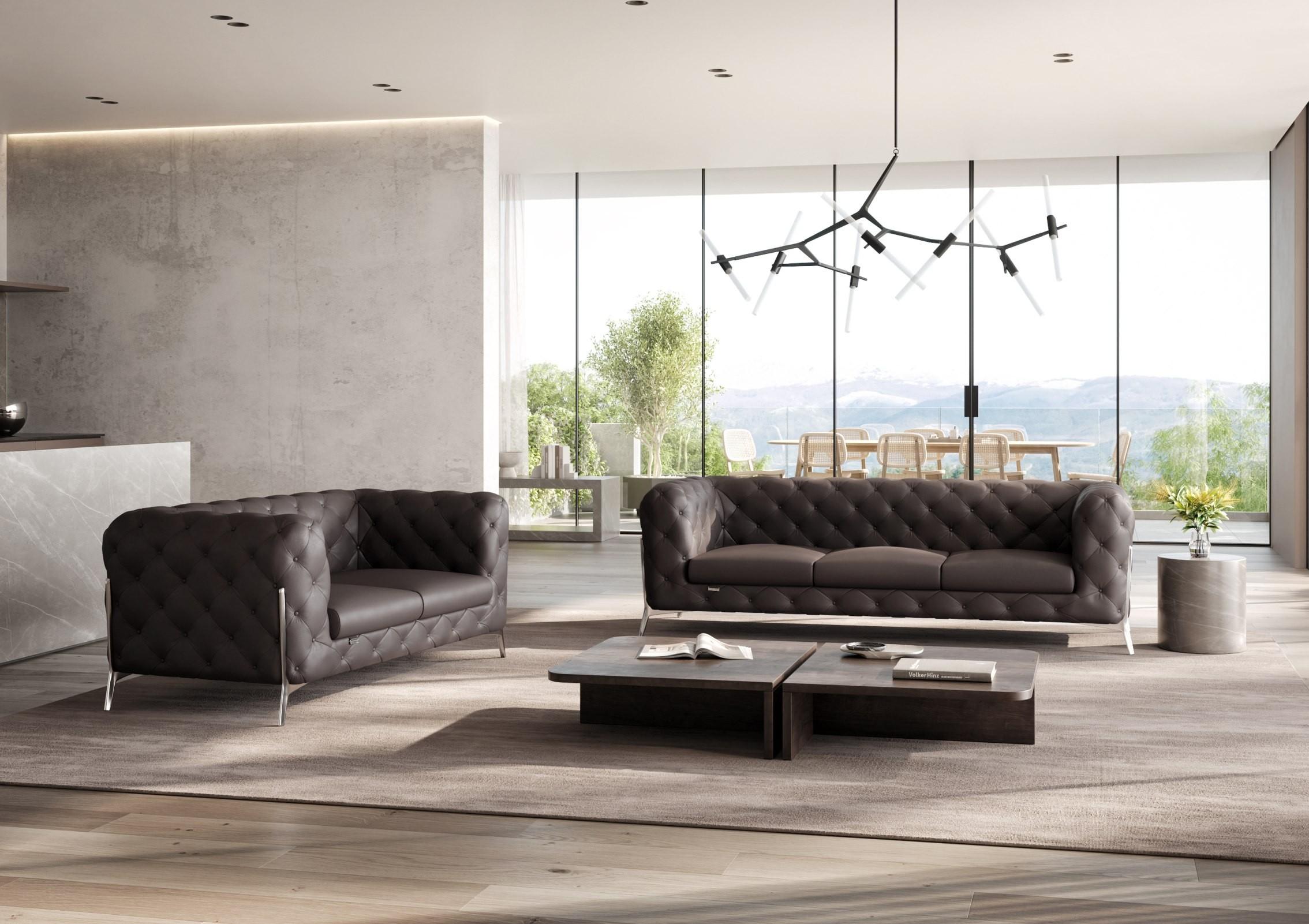 

    
Brown Genuine Italian Leather Sofa Set 2Pcs Contemporary 970 Global United
