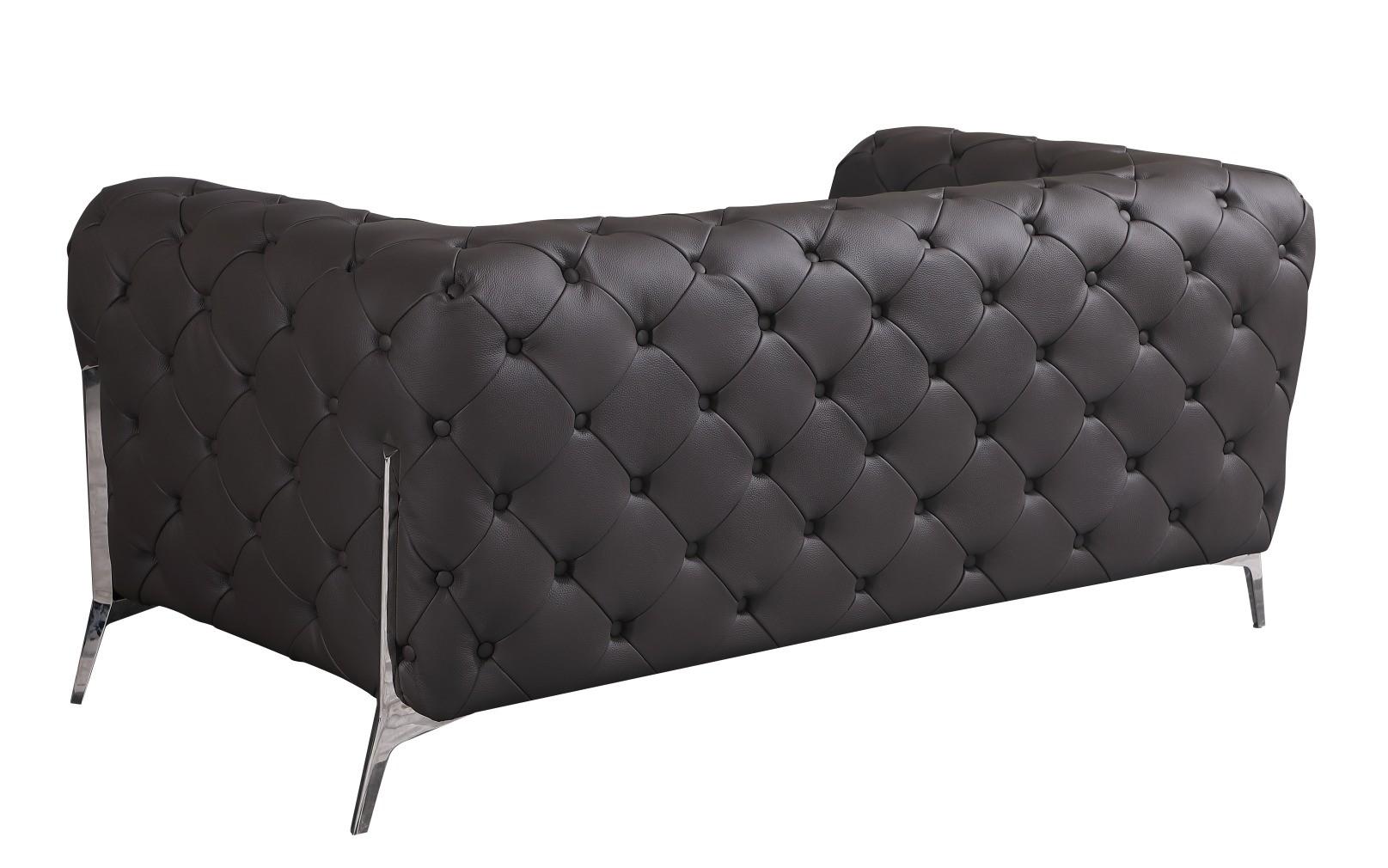 

    
 Shop  Brown Genuine Italian Leather Sofa Set 3Pcs Contemporary 970 Global United
