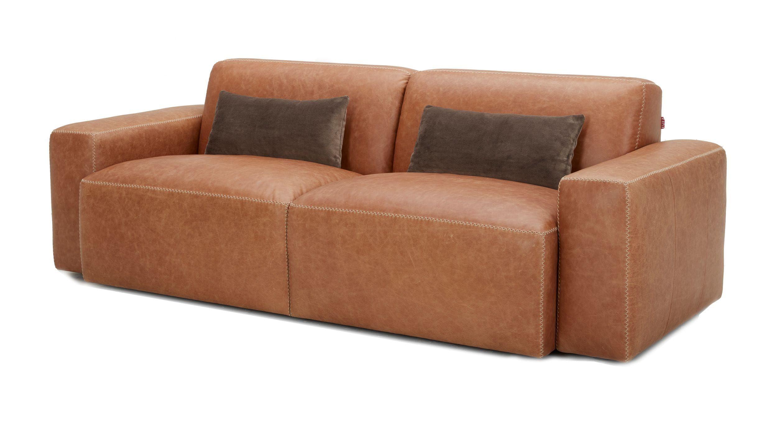 Contemporary, Modern Sofa VGKKKF055-BRN-S VGKKKF055-BRN-S in Brown Genuine Leather