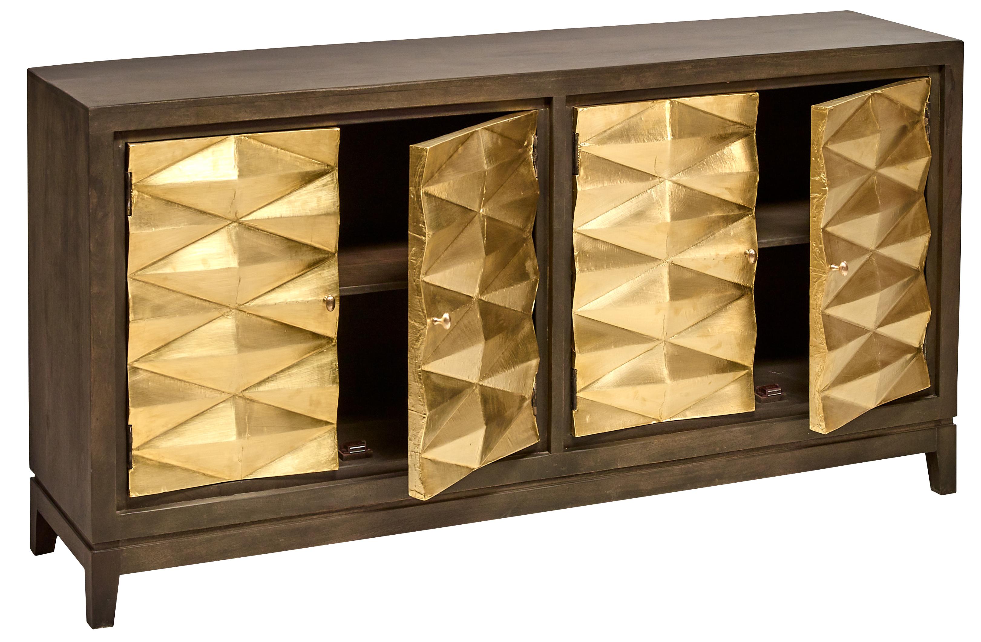 Contemporary Sideboard SS-10268 SS-10268 in Gold, Brown 