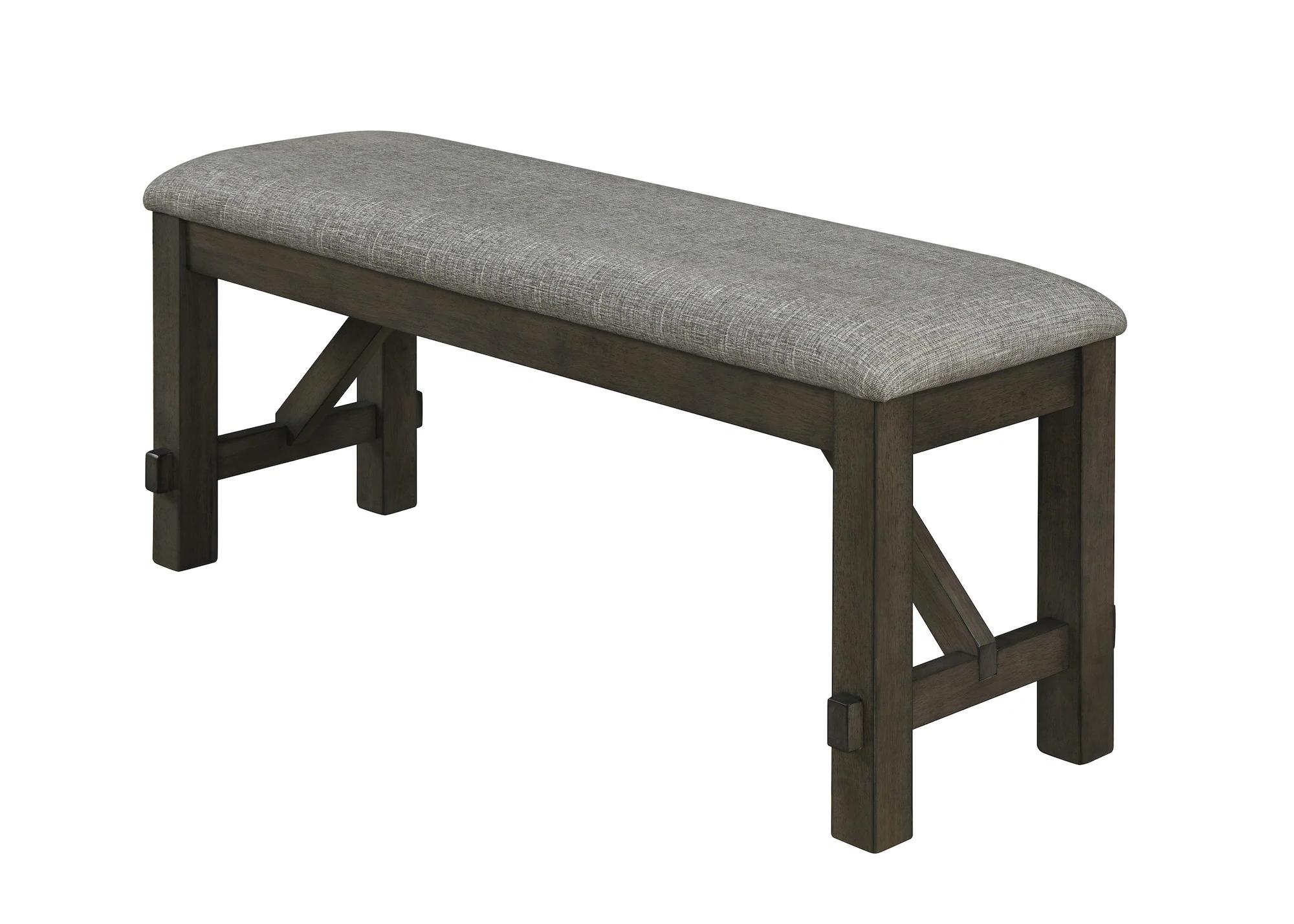 Modern, Farmhouse Dining Bench Maribelle 2158GB-BENCH in Brown Fabric