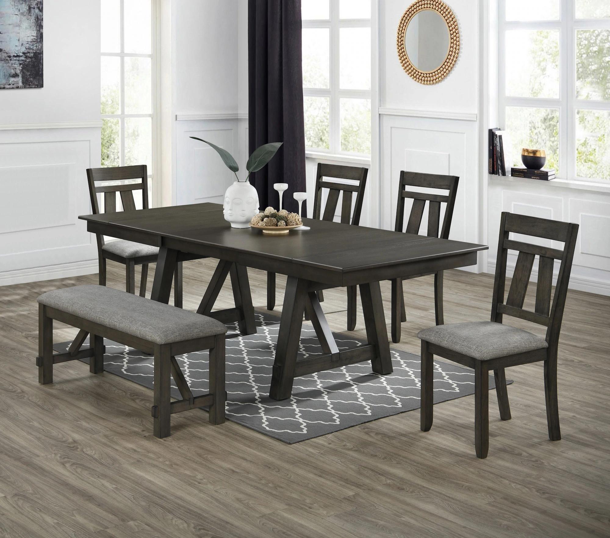 

    
Brown & Gray Dining Room Set by Crown Mark Maribelle 2158GB-T-6pcs
