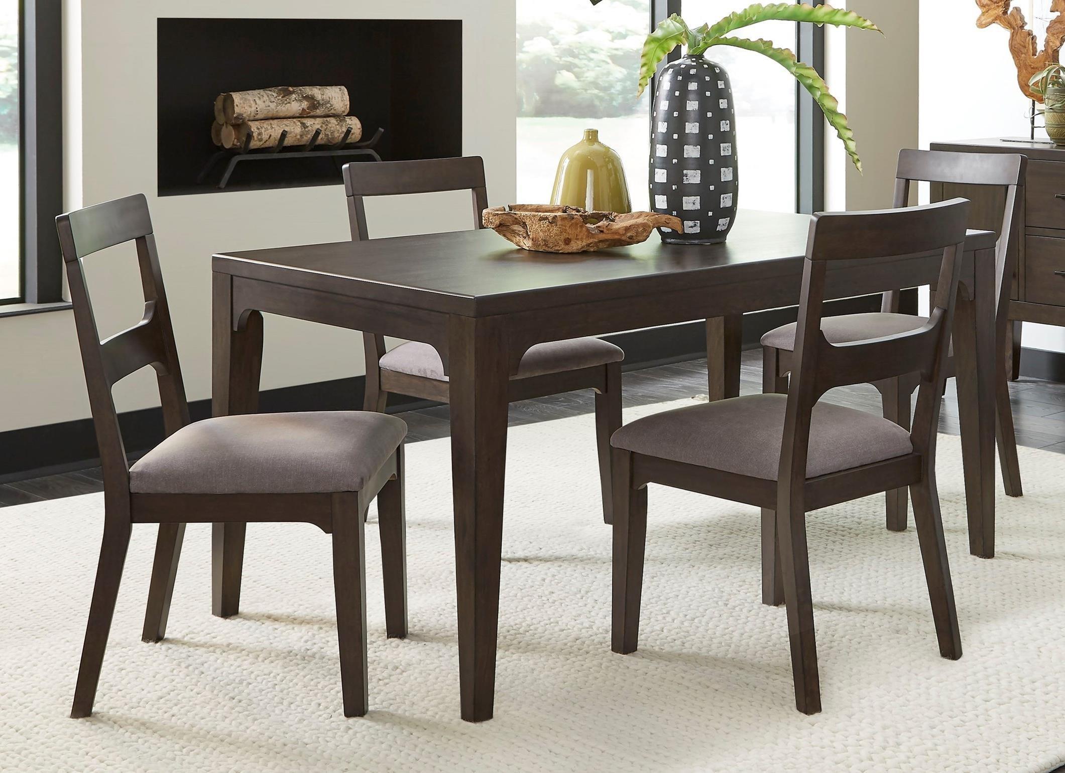 Contemporary Dining Table Set BRYCE GNCU60-5PC in Brown 