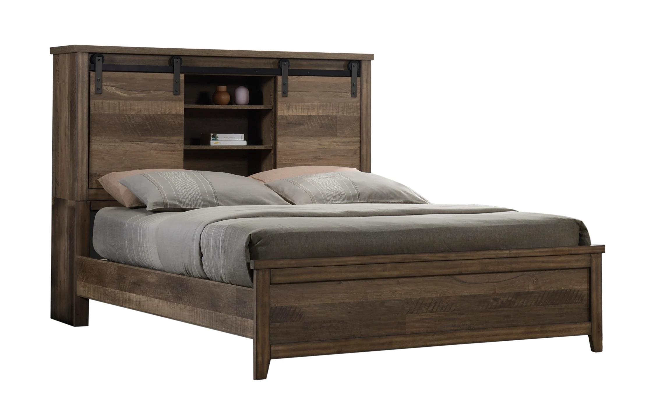 Casual, Transitional Panel Bed Calhoun B3030-K-Bed in Brown 