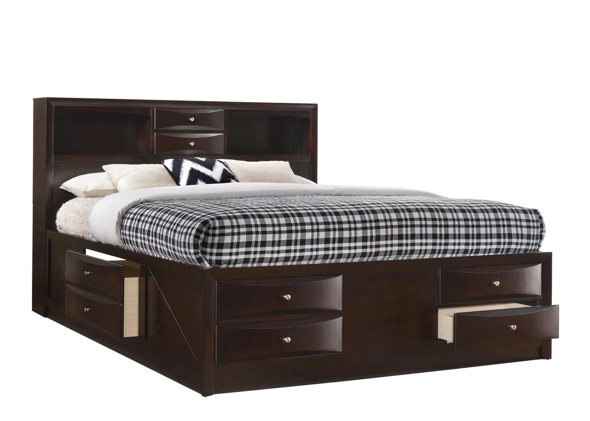 

    
Brown King Size Storage Platform Bed by Crown Mark Emily B4265-K-Bed
