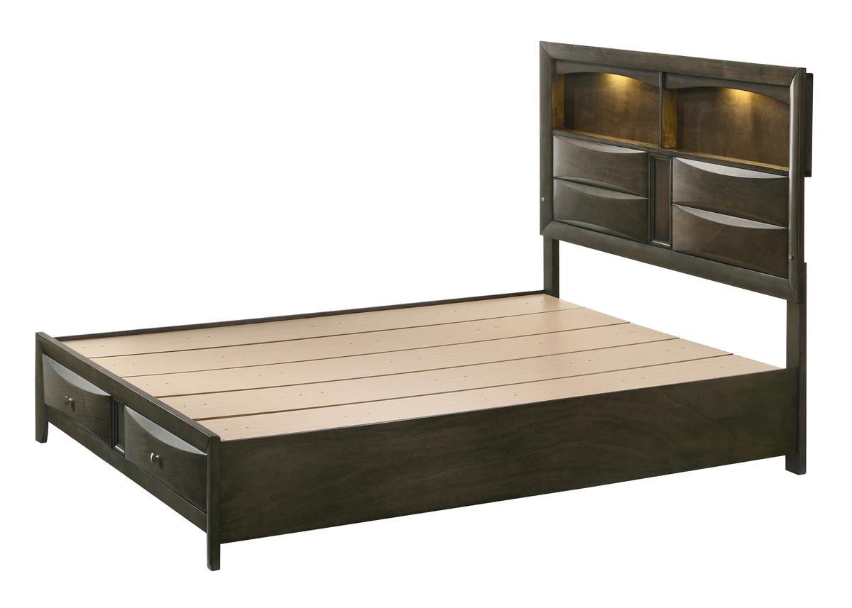 

    
Brown King Size Storage Platform Bed by Crown Mark Fallon B4277-K-Bed
