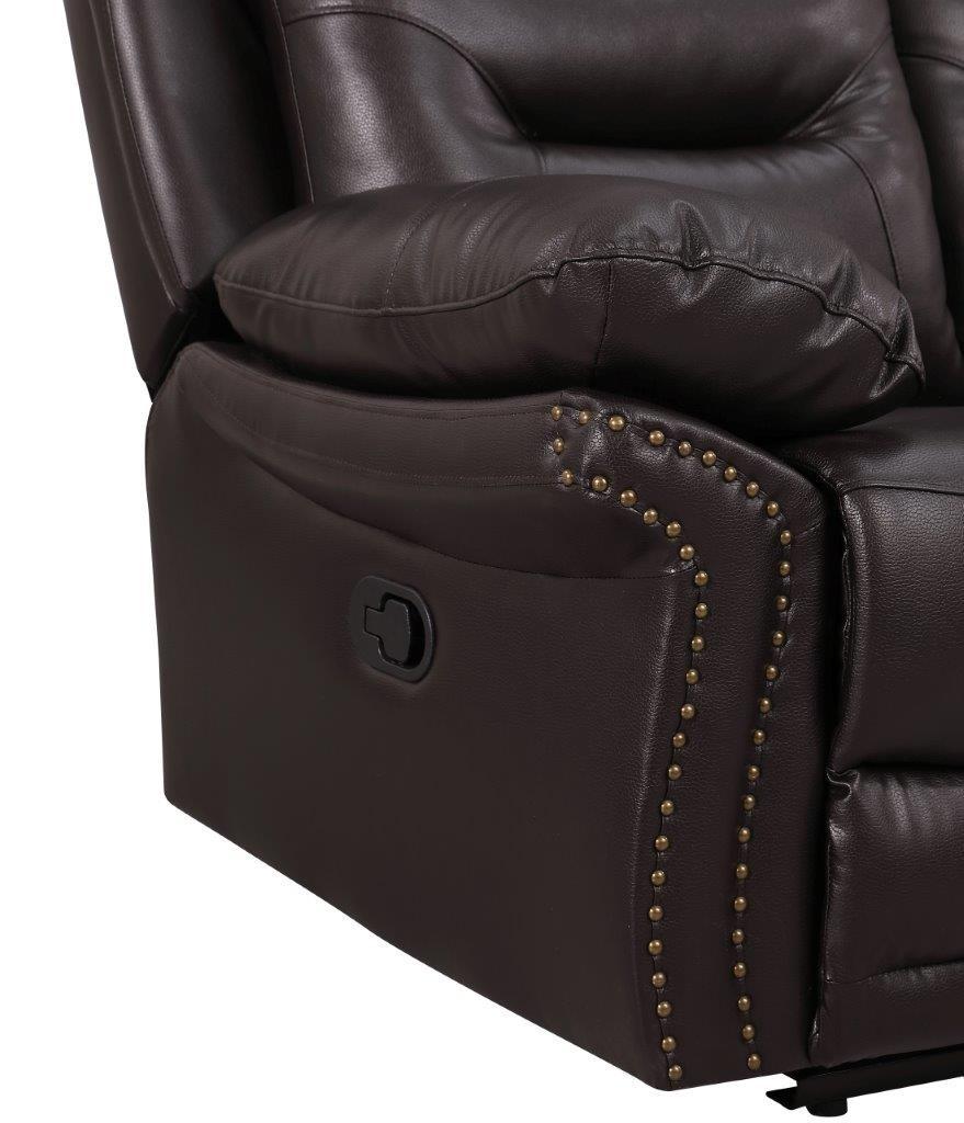 

    
9392-BROWN-CL Brown Leather Air / Match Recliner Loveseat with Console Global United 9392
