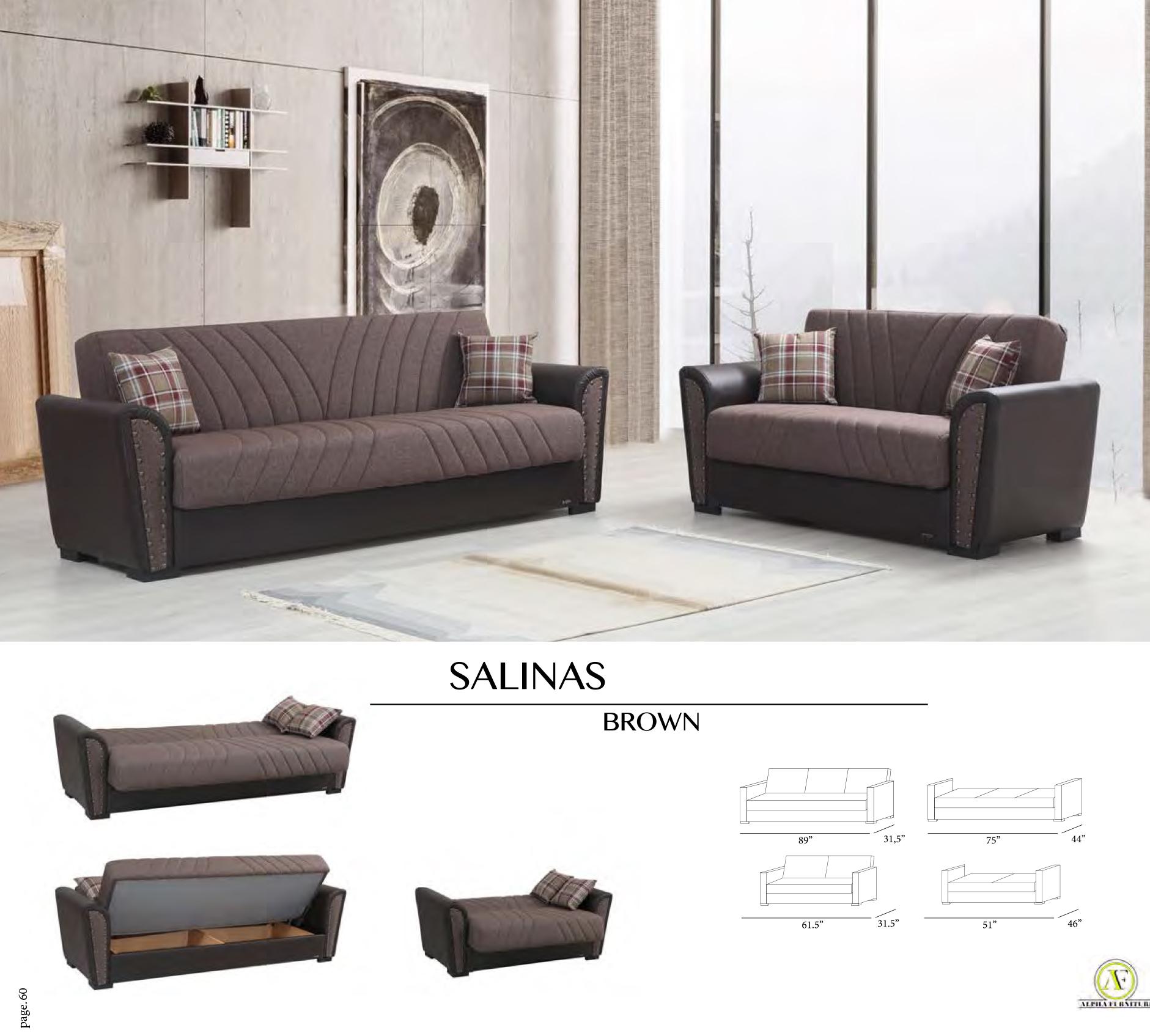 

    
Brown Leather Arm & Brown Fabric Sofa Bed Modern Alpha Furniture Salinas
