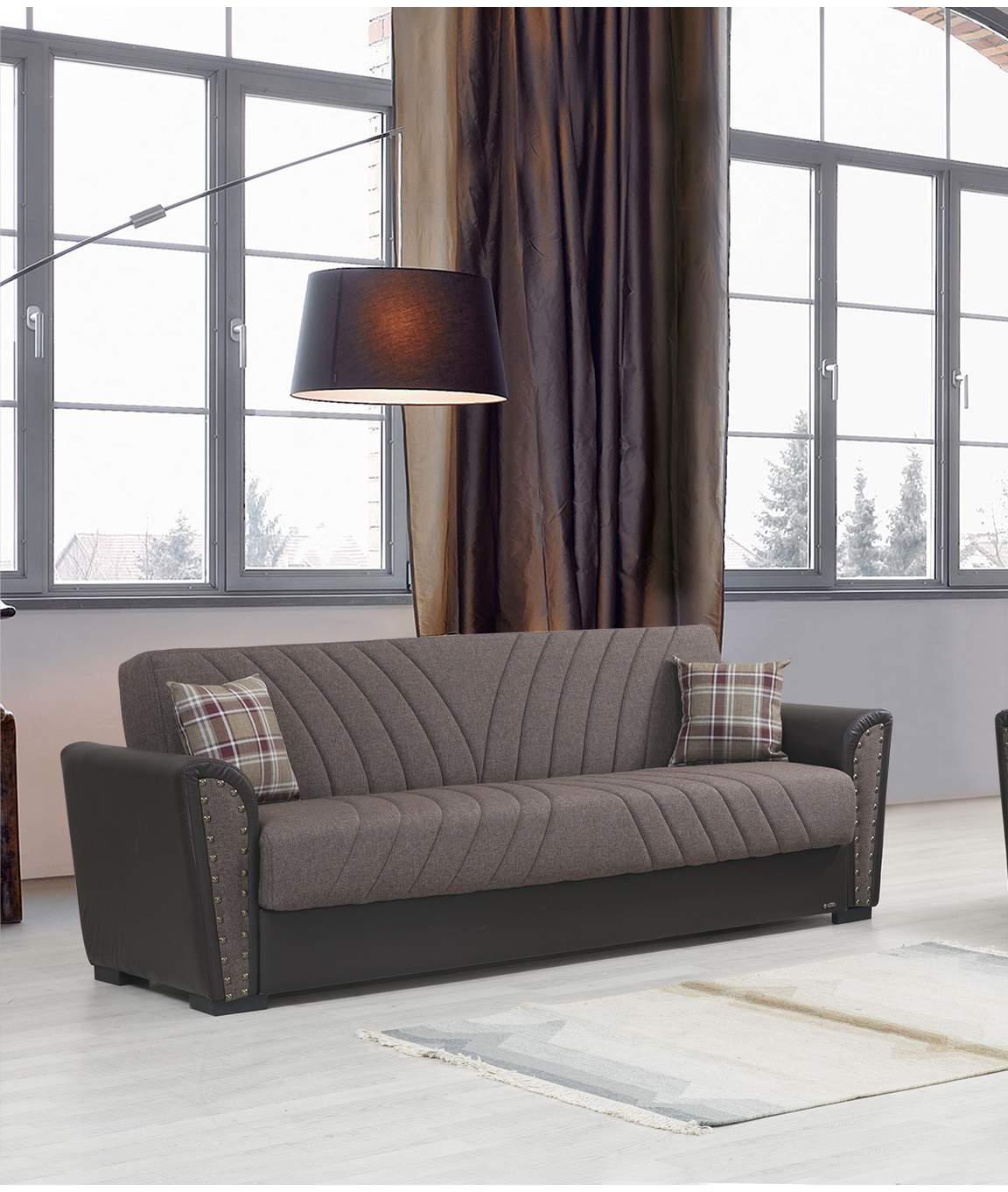 Modern Sofa Salinas SALNS-B-S in Brown Fabric